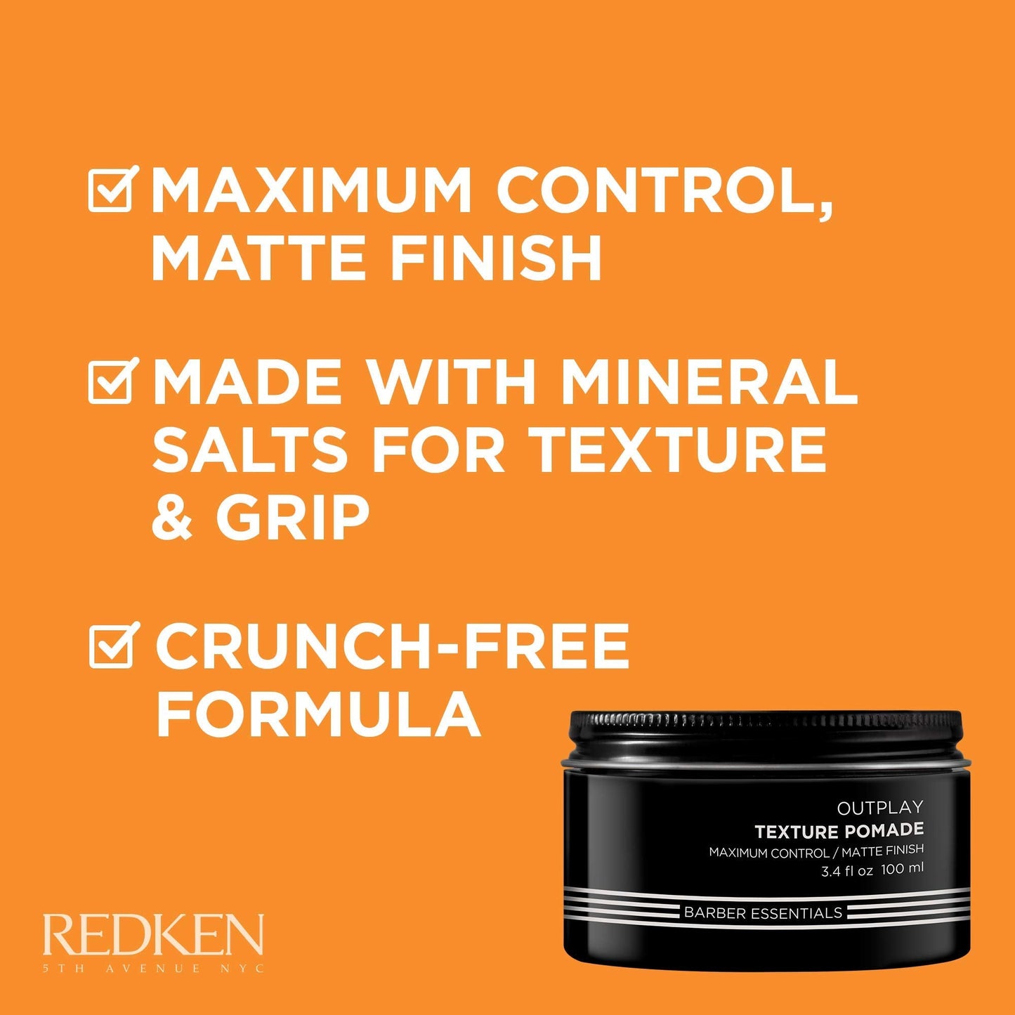 Redken Brews Texture Pomade For Men For All Hair Types - Maximum Strong Hold, Natural Matte and Low Shine Finish With No Crunch Styling and Sculpting Beauty & Personal Care Redken Brews