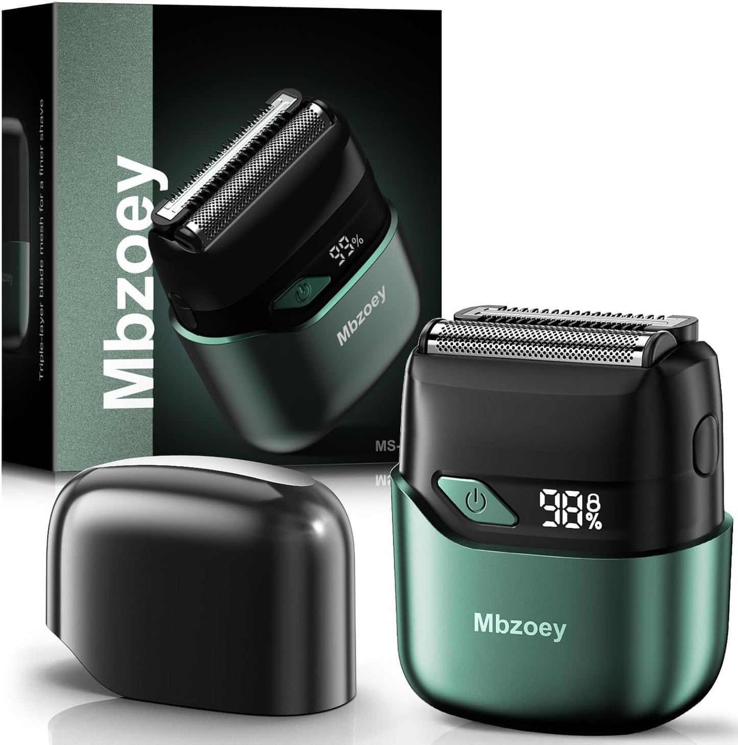 Electric Foil Shavers for Men, Mini Electric Razor, Compact Face Shaver, IPX7 Waterproof Wet Dry Cordless Razor, LED Display, USB-C Fast Rechargeable Beauty and Personal Care Mbzoey
