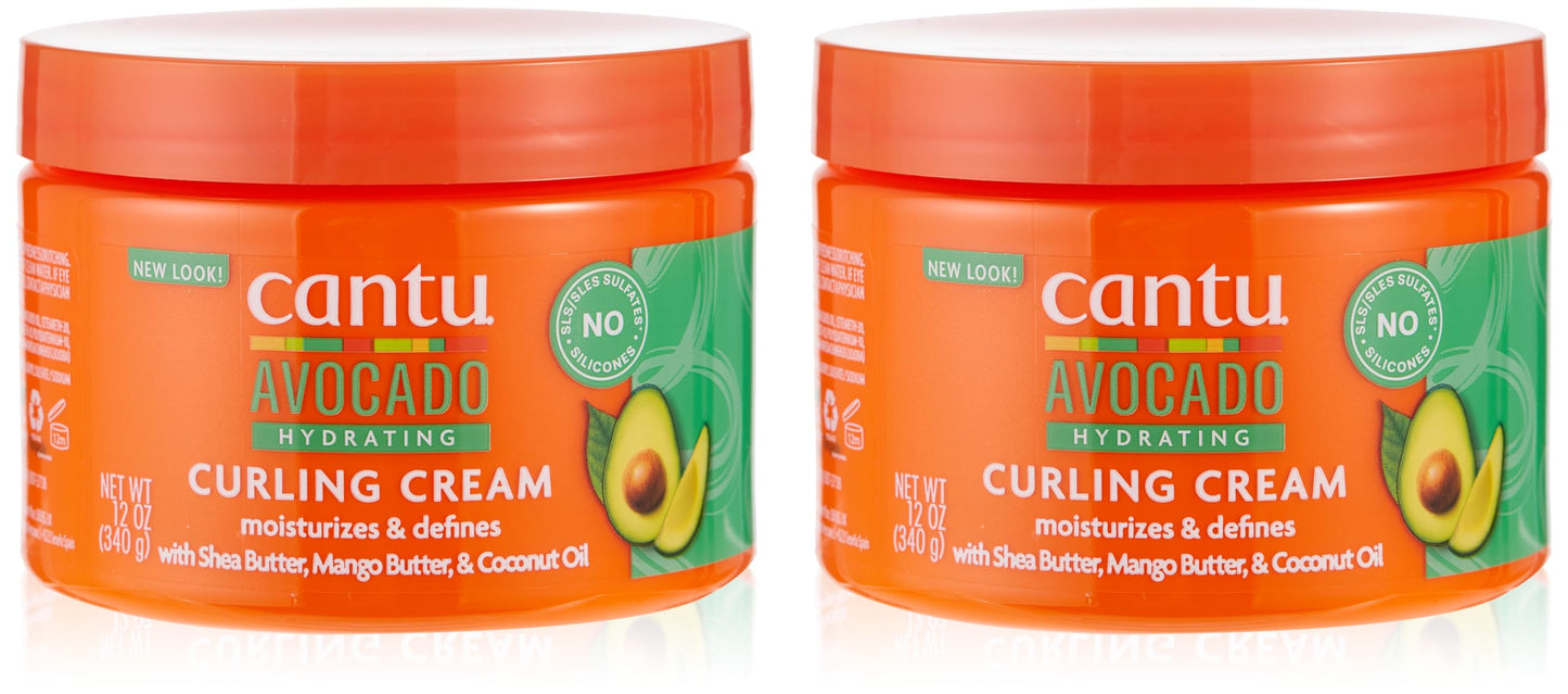 Cantu Avocado Curling Cream Hydrating 12 Ounce Jar (Pack of 2) Beauty & Personal Care Cantu
