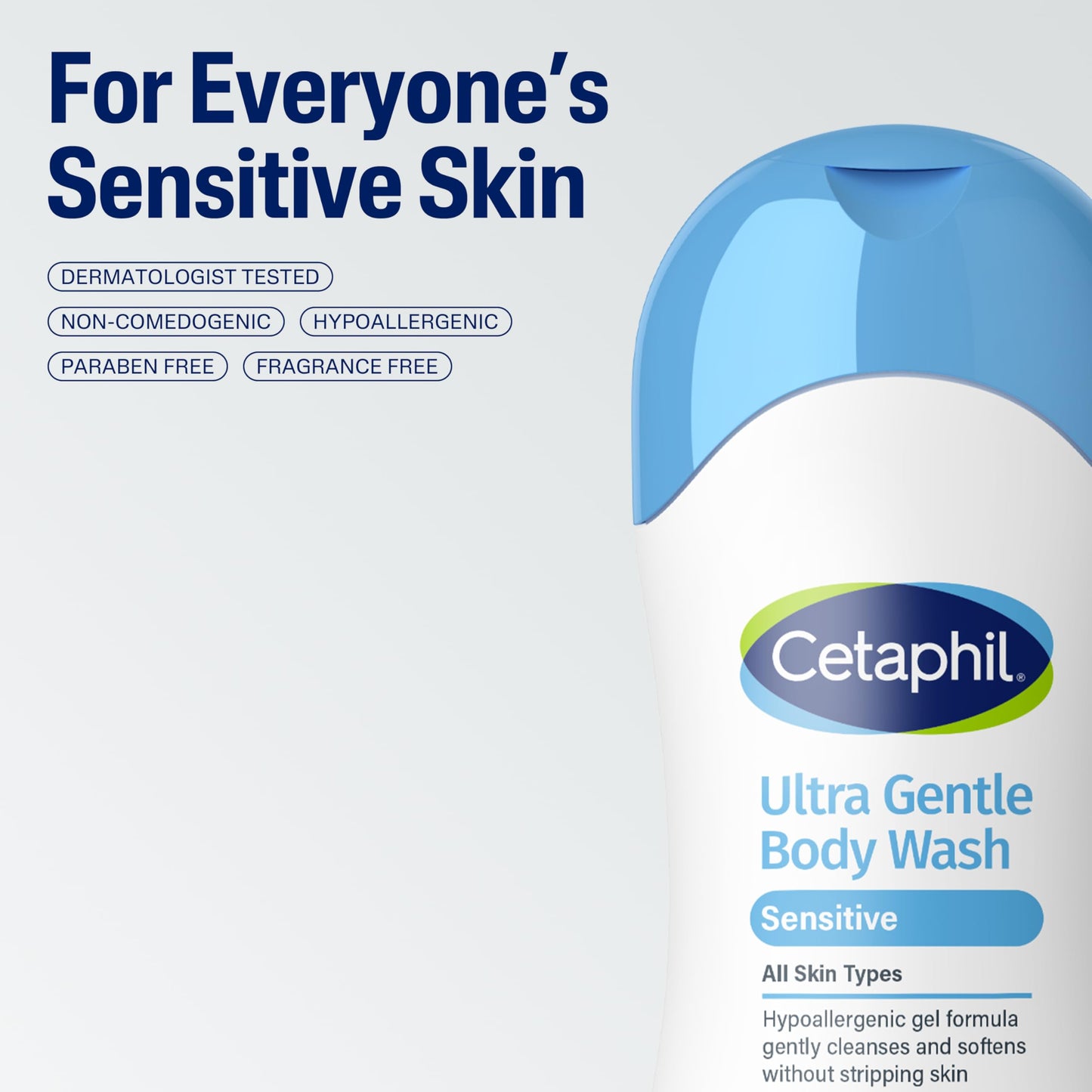 Cetaphil Ultra Gentle Body Wash, For Dry to Normal, Sensitive Skin, 16.9oz Pack of 3, Aloe Vera, Vitamin B5, Hypoallergenic, Paraben Free, Fragrance Beauty & Personal Care Cetaphil