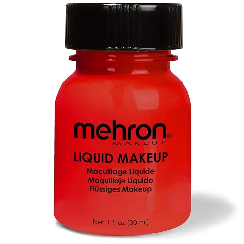 Mehron Makeup Liquid Makeup | Face Paint and Body Paint Perfect for Halloween, Cosplay I Air Brush Compatible Body Paint (1 oz) (RED) Beauty & Personal Care Mehron
