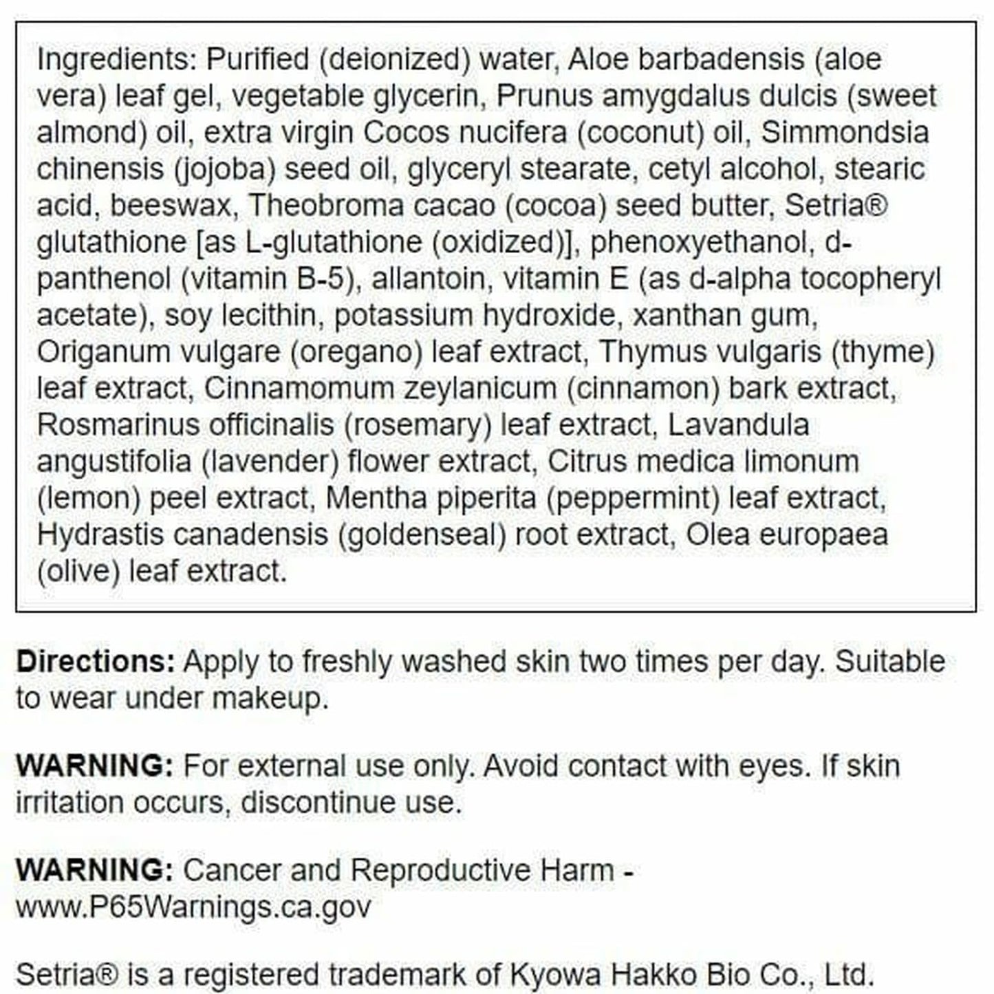 Swanson L-Glutathione Cream with Setria 2 fl Ounce (59 ml) Cream Beauty & Personal Care Swanson