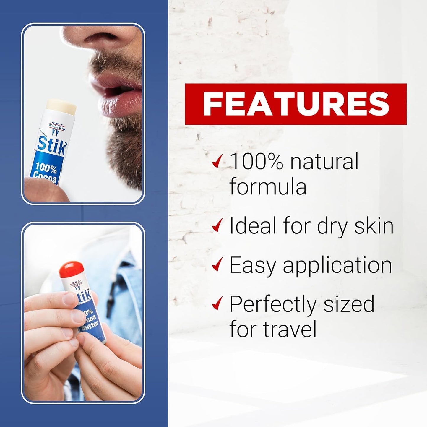 Woltra Cocoa Butter Stick - 1 Oz (Pack of 5) Beauty & Personal Care Woltra
