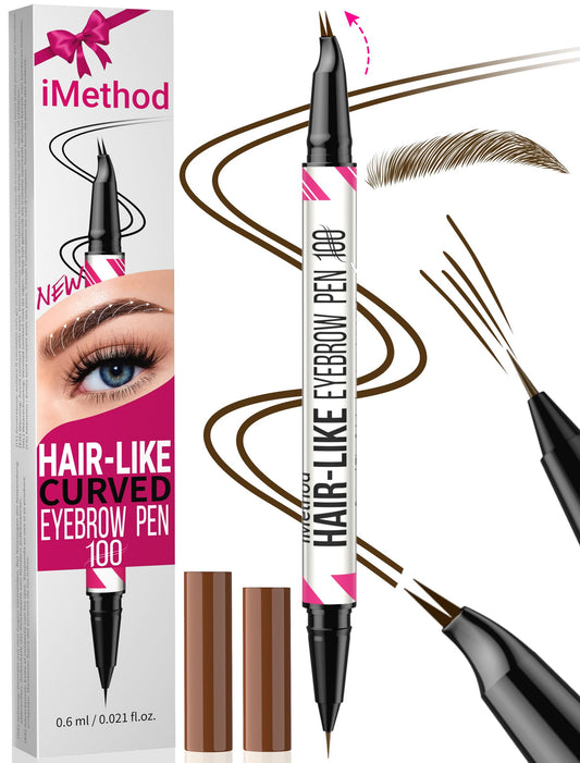 iMethod Curved Eyebrow Pen - Eyebrow Pencil, Brow Pencil 2-in-1 Dual-Ended Microblading Eyebrow Pen with Curved Tip and Precise Brush-Tip for Natural Beauty and Personal Care iMethod Default Title