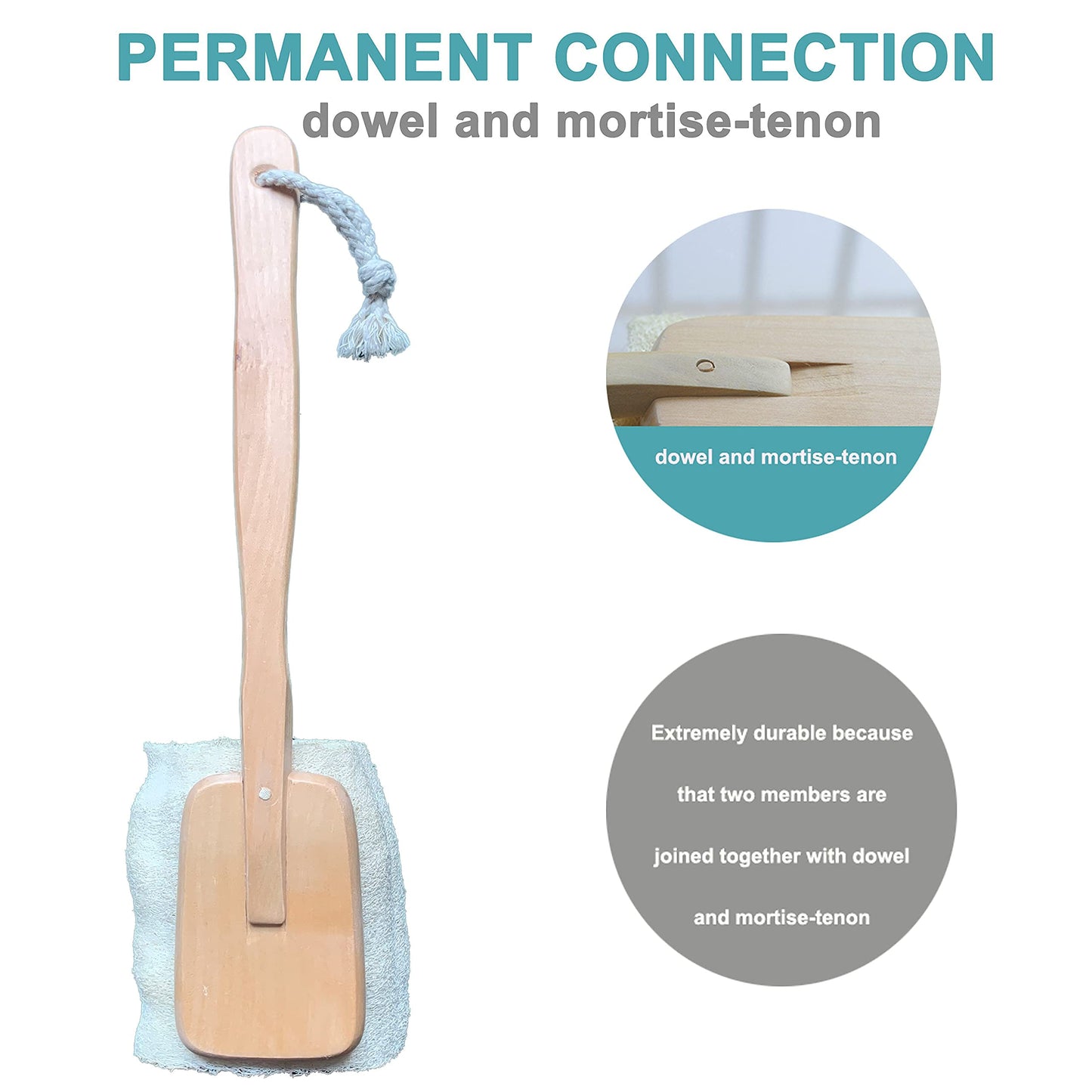 Natural Exfoliating Loofah luffa loofa Bath Brush On a Stick - with Long Wooden Handle Back Brush for Men & Women - Shower Sponge Body Back Scrubber Beauty & Personal Care Mr.Cui'shop