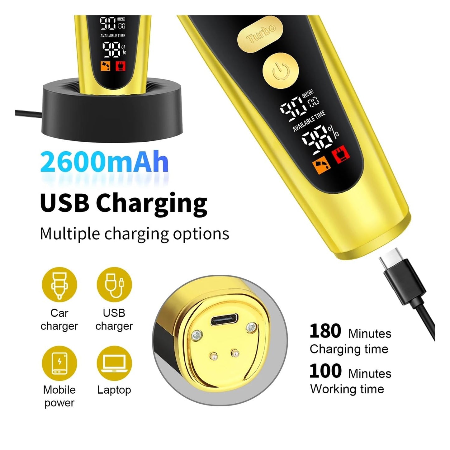 EWKYLSEM Hair Cutting Machine Hair Clipper Professional Magnetic Levitation Motor Clipper Charging Base Men's Beauty and Personal Care EWKYLSEM
