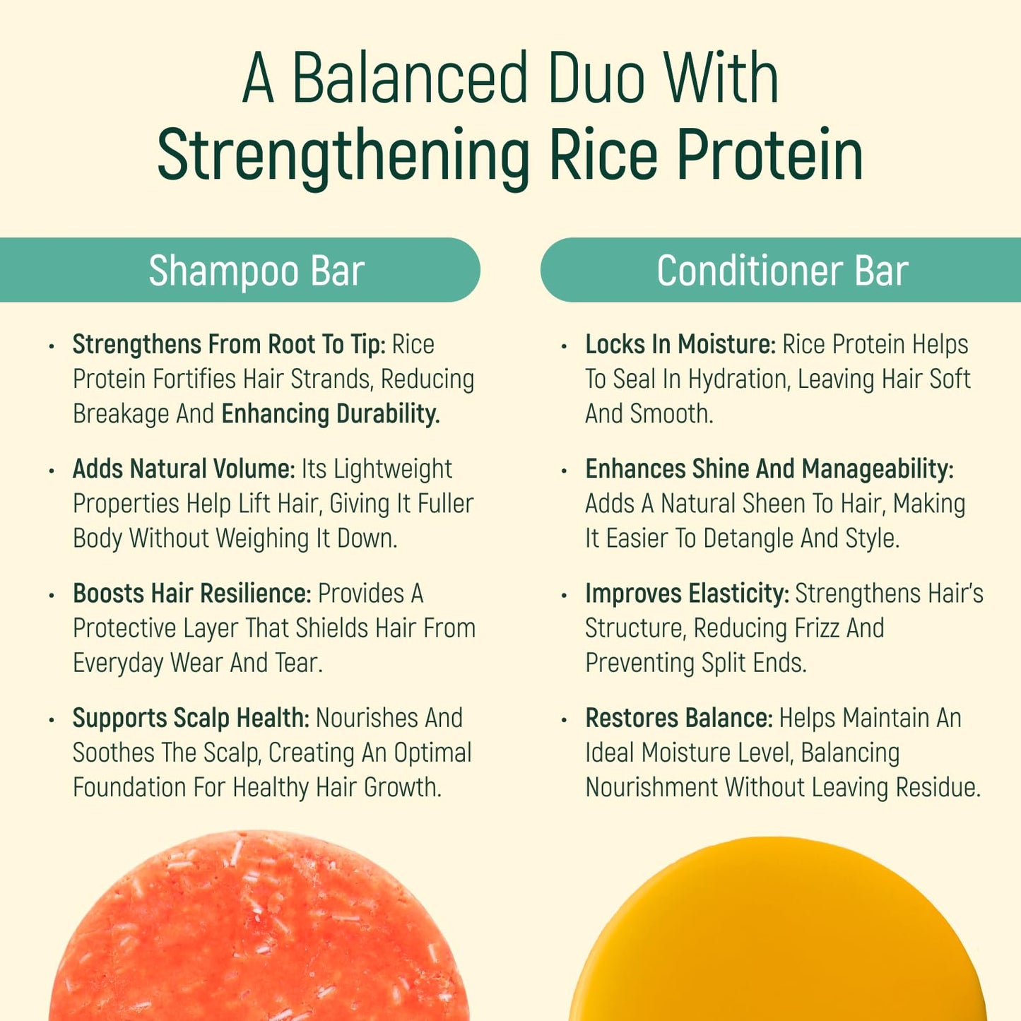 Solid Rice Protein Water Shampoo & Conditioner Hair Soap - Shampoo and Conditioner Bars For Hair With All Natural Plant Based Essential Oils And Zero Beauty & Personal Care BAMBOEARTH