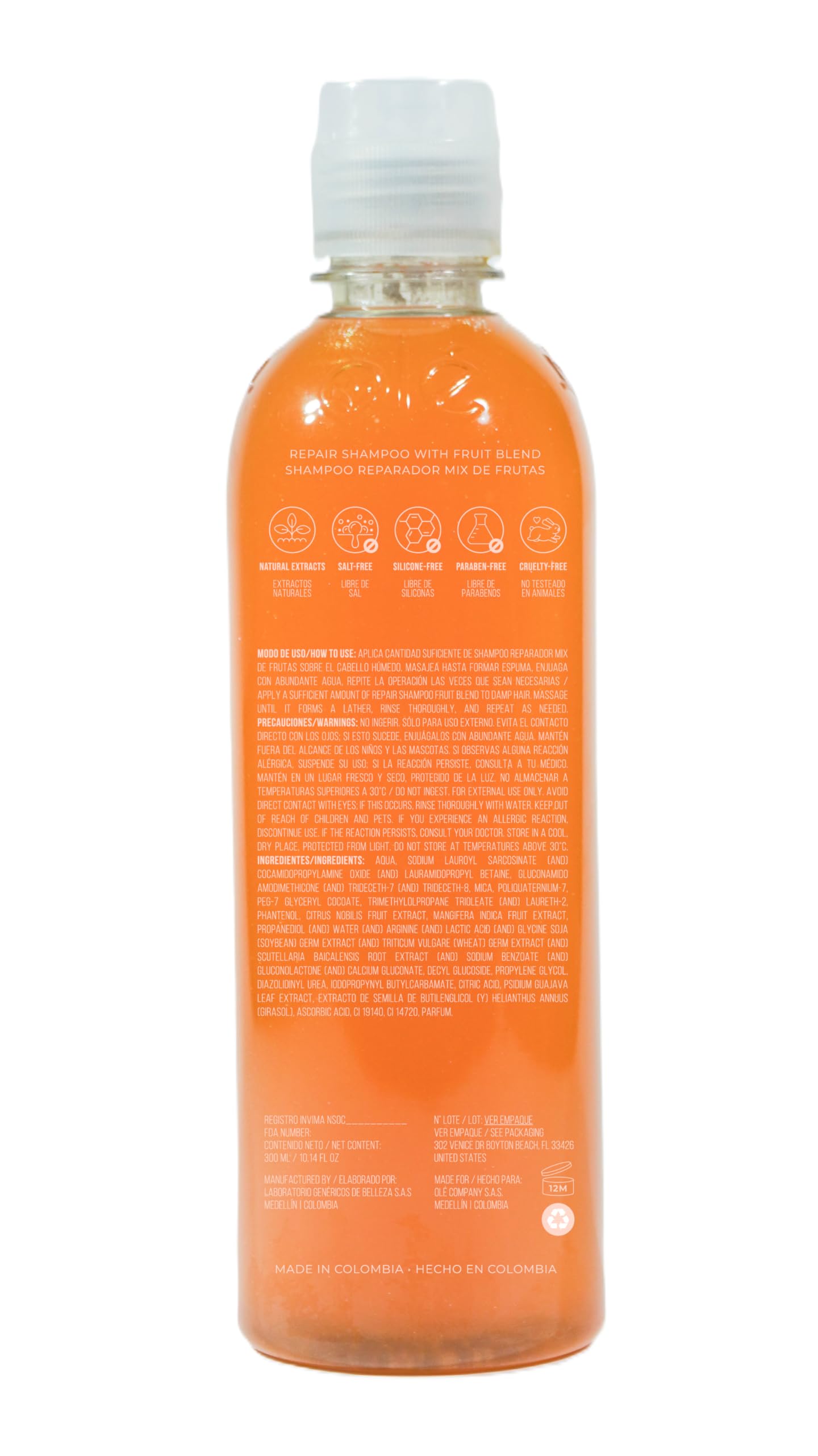 OLÉ Color-Protective Hair 5 Piece Pack - Fruit Mix Shampoo + Mango Butter & Tangerine Conditioner + Detangling Thermo protector + Anti-Frizz Beauty & Personal Care OLÉ