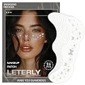 Leterly 24 Pcs Glitter Freckles Face Tattoo,Silver Face Glitter Makeup Patches Cute Sparkle Freckles Patches Waterproof Makeup Speckles for Face Beauty & Personal Care Leterly
