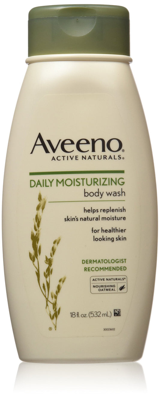 Aveeno Active Naturals Daily Moisturizing Body Wash with Natural Oatmeal, 18-Ounce Bottles (Pack of 3) Beauty & Personal Care Aveeno
