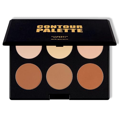 Elizabeth Mott Bronzer Contour Palette with Highlighting Powder - 6 Blendable Shades for Natural Glow - Long-Lasting, Lightweight, Cruelty-Free Beauty & Personal Care Elizabeth Mott