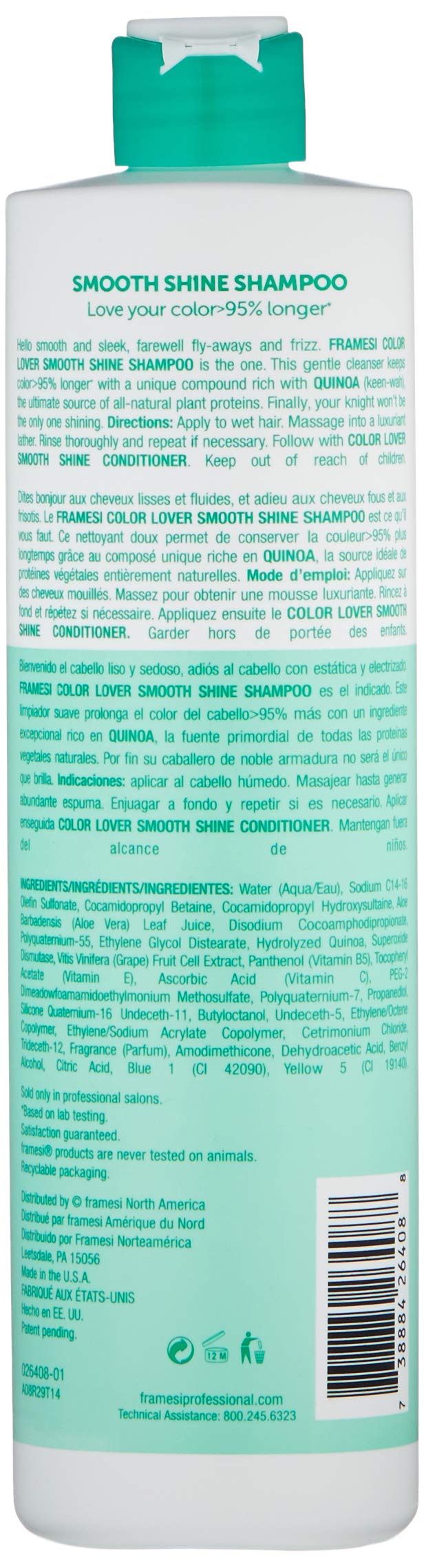 FRAMESI Smooth Shine Sulfate Free Shampoo for Color Treated Hair, 16.9 Fl Oz Beauty & Personal Care FRAMESI