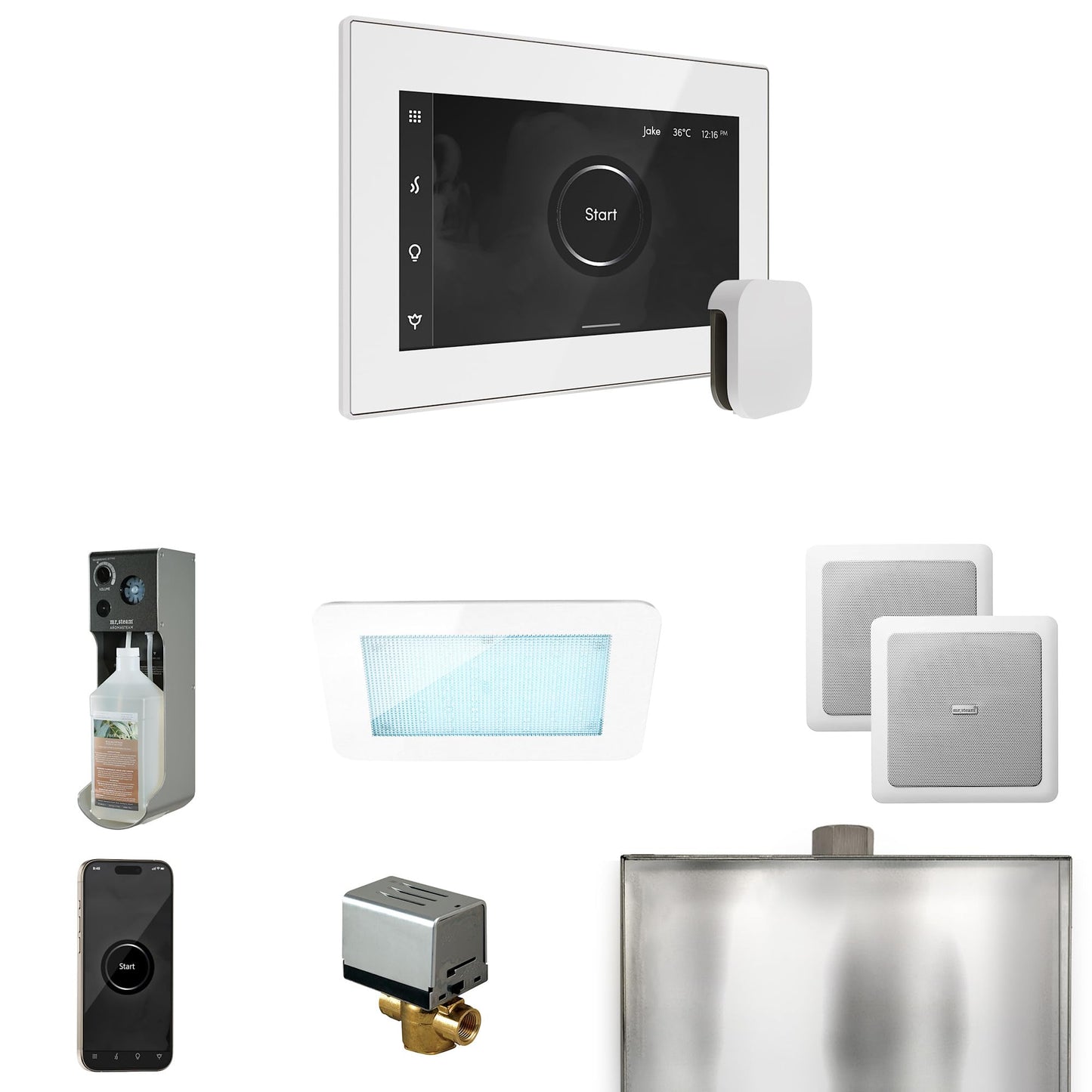 Mr Steam XDream Steam Shower Control Package with iSteamX Control and Steamhead in White Beauty and Personal Care Mr. Steam