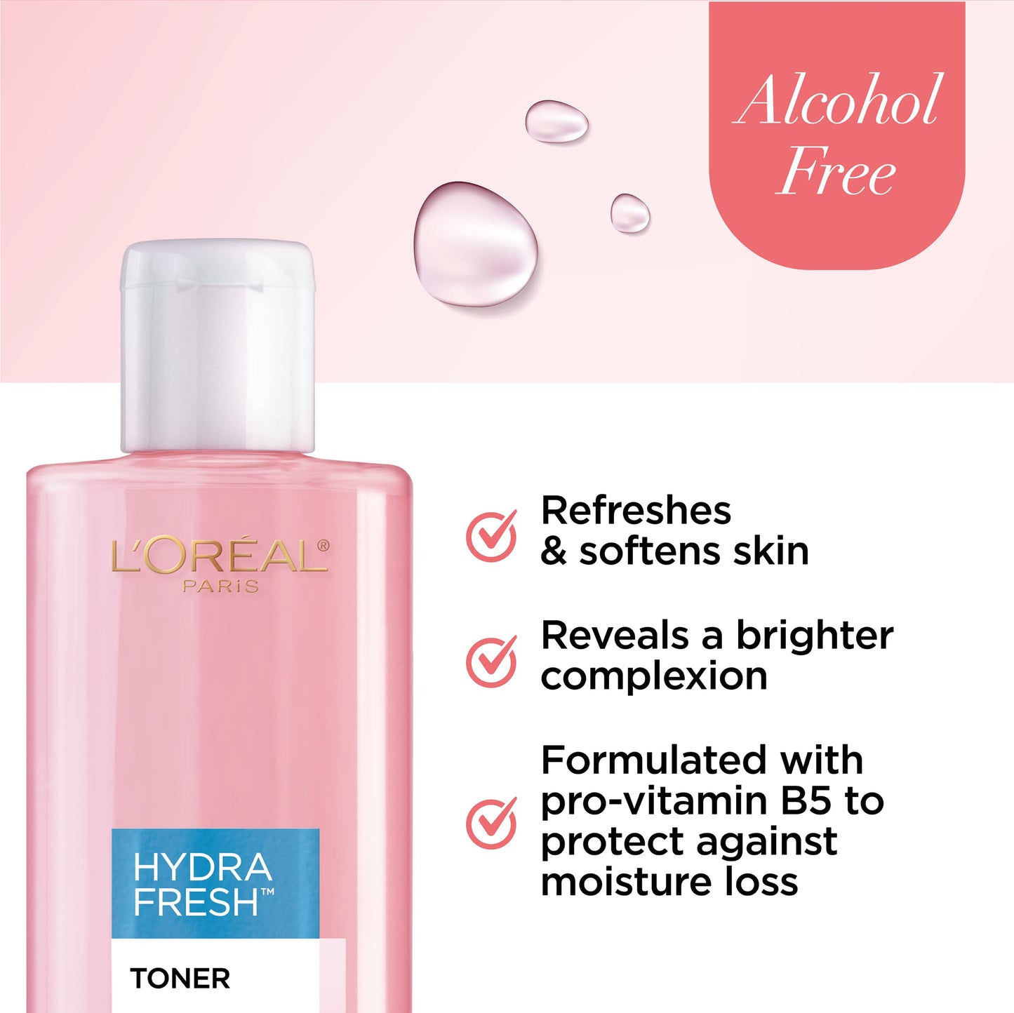 L'Oreal Paris Skincare HydraFresh Toner Face Toner with Pro-Vitamin B5 for a Smoother, Brighter Complexion, 2 Count Beauty & Personal Care L'Oreal Paris