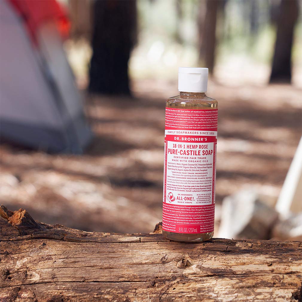 Dr. Bronner's - Pure-Castile Liquid Soap (Rose, 16 ounce) - Made with Organic Oils, 18-in-1 Uses: Face, Body, Hair, Laundry, Pets and Dishes Beauty & Personal Care Dr. Bronner's