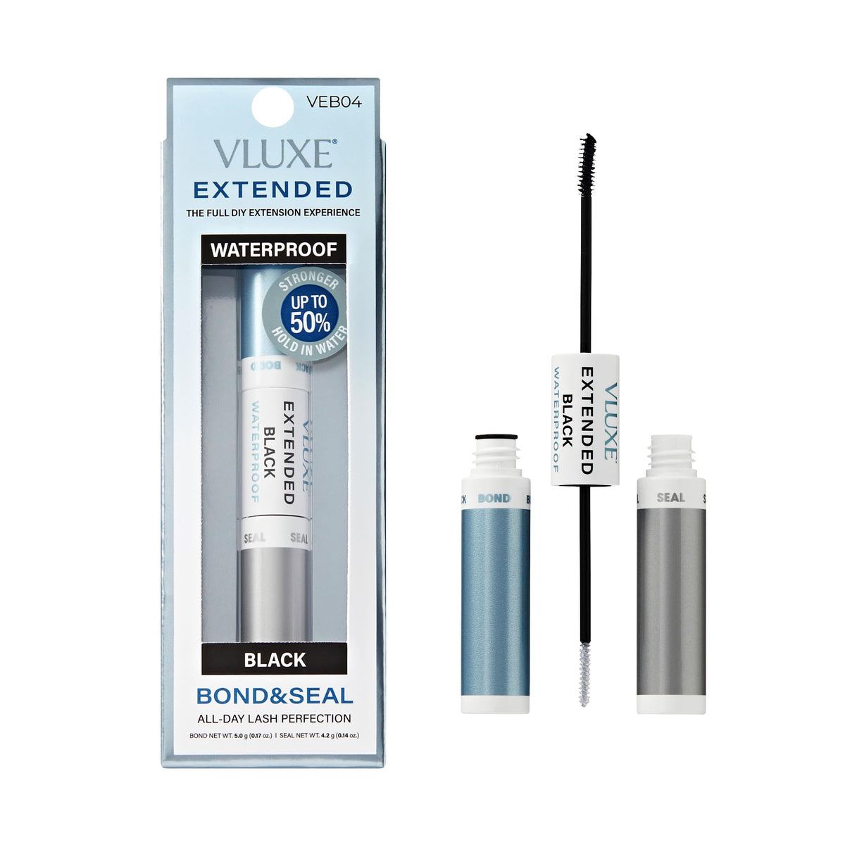 VLuxe DIY Eyelash Extension Waterproof Bond & Seal Lash Adhesive, Sweatproof Strong Lash Glue for Extensions, Cluster, Individual False Eyelash +