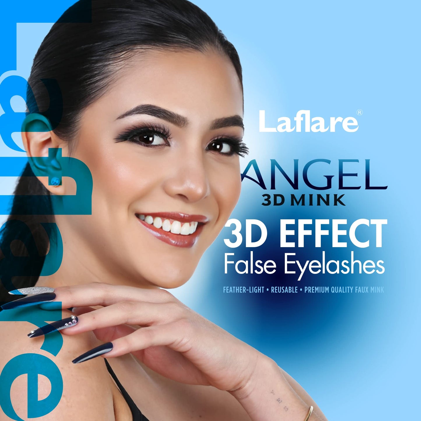 Laflare 3D MINK ANGEL Eyelashes, Soft, Feather-Light, Double-Layer, Voluminous, Glamorous, Fluffy, Striking Look, Reusable Premium Quality False Mink… Beauty & Personal Care Laflare
