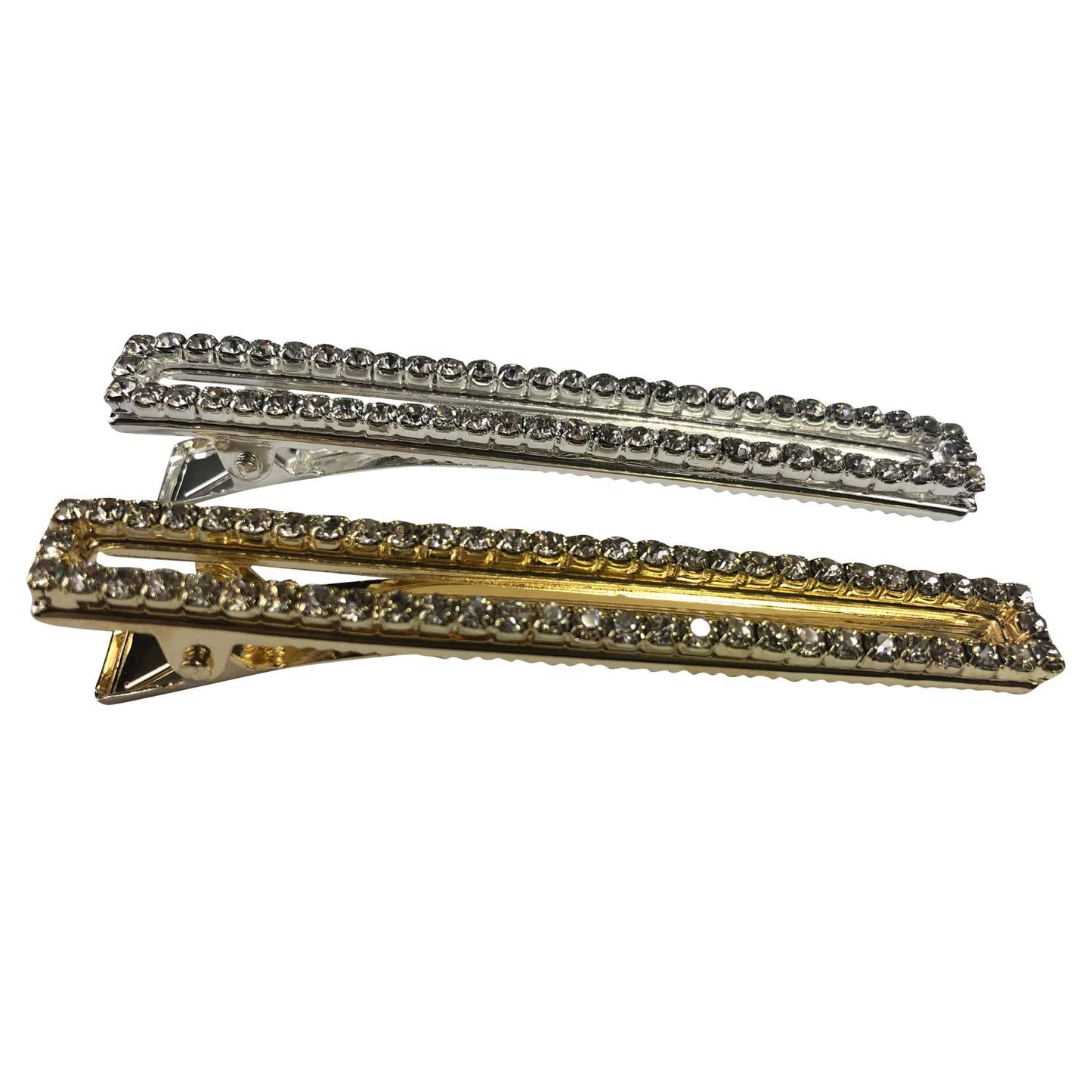 Gold & Silver Crystal Metal Alligator & Duckbill Hair Clips - Rhinestone Stylish Barrettes with Teeth - Hair Pins & Bobby Pins - Slide for Women Beauty & Personal Care DAONACO
