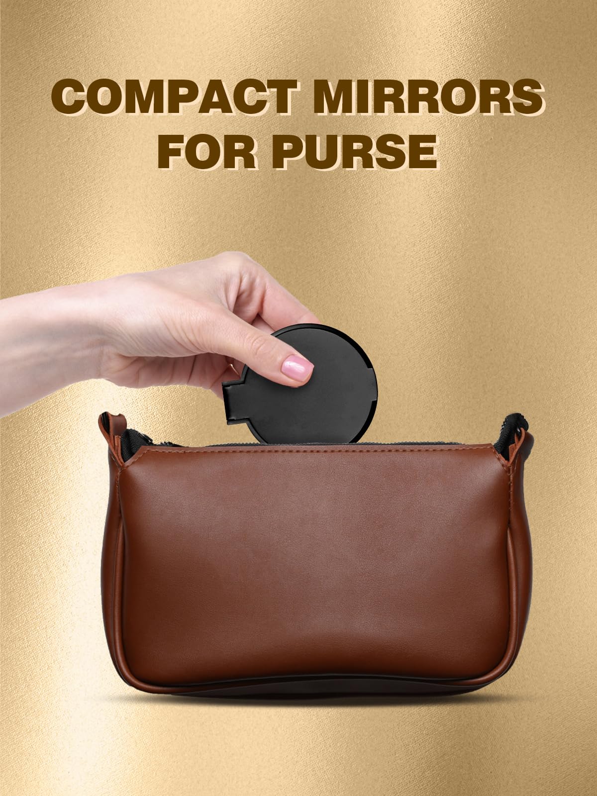 Qislee Compact Mirror Bulk, Round Makeup Mirror for Purse, Set of 24 (Black) Beauty & Personal Care Qislee