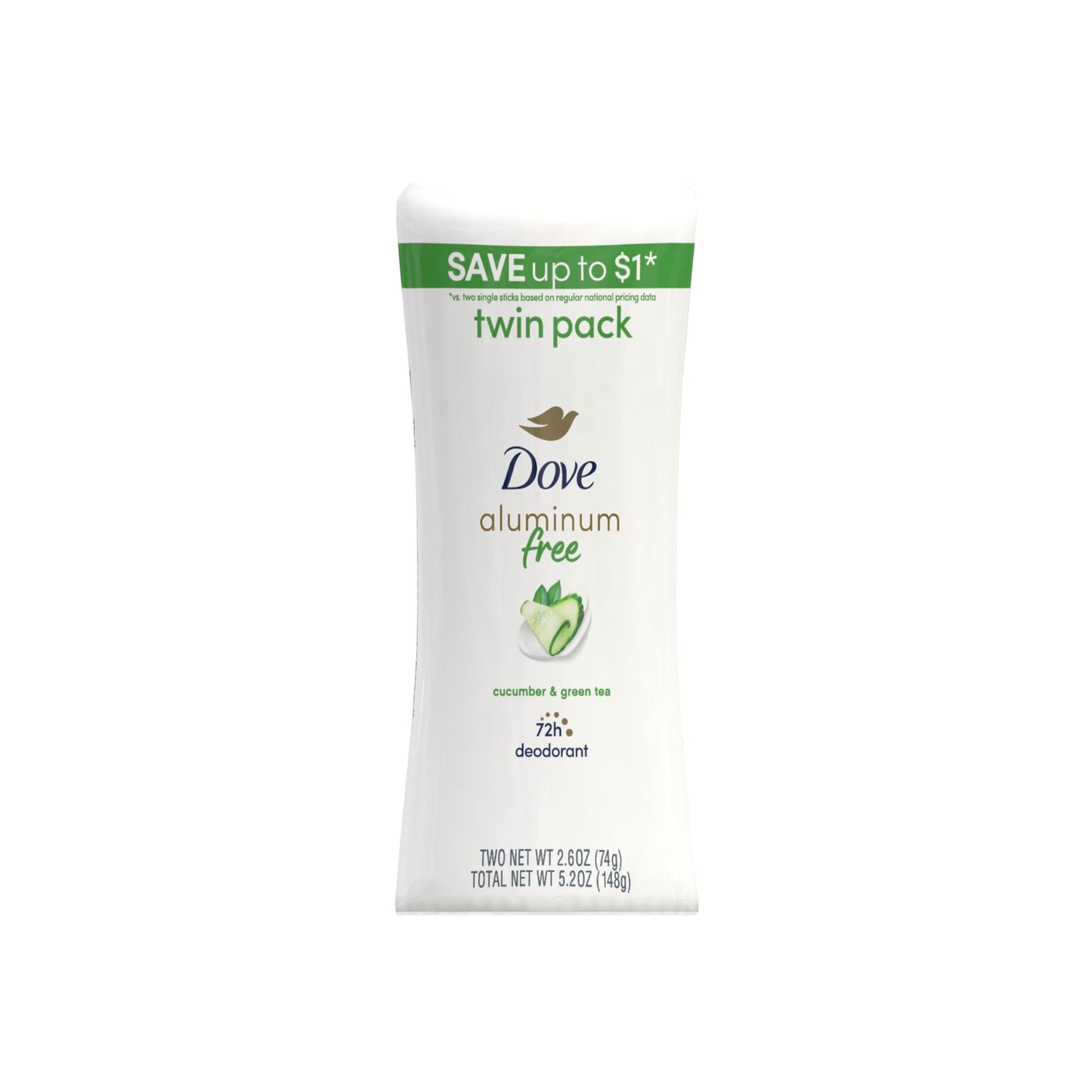 Dove Deodorant for Women 2 Count Cucumber & Green Tea Moisturizers Aluminum Free Deodorant with 24-hour Odor Protection 2.6 oz Beauty and Personal Care Dove