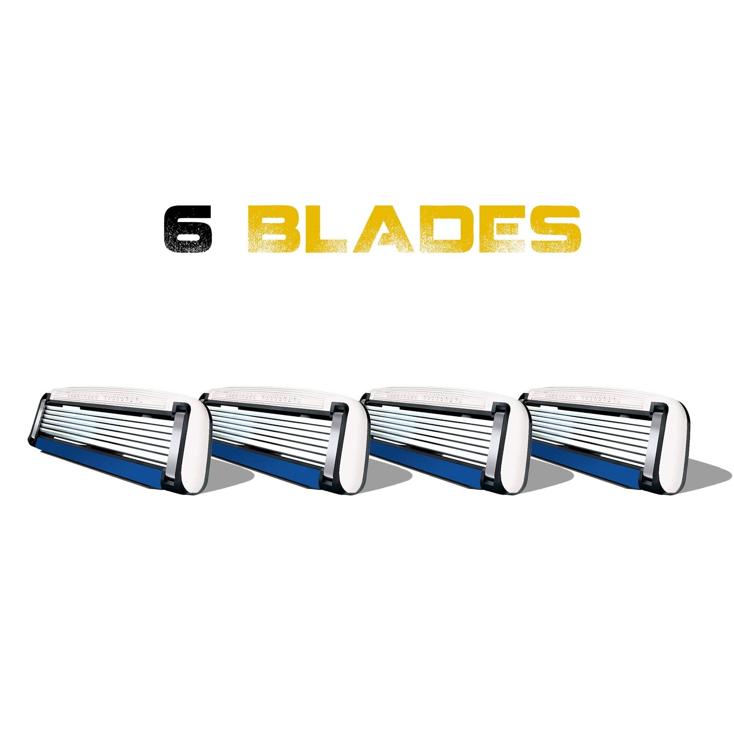 HeadBlade Men's HB6 Refill Shaving Razor Blades - 6 Stainless Steel Blades for No Tugging or Pulling, Shave Less, Works for Face, Body, and Scalp (12 Beauty and Personal Care HeadBlade