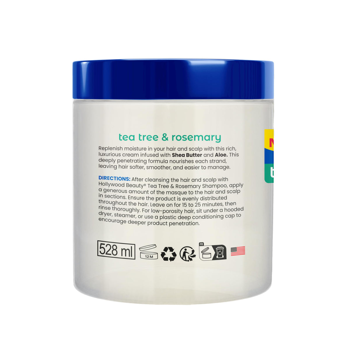 Hollywood Beauty Tea Tree & Rosemary Deep Hydration Masque, 18 oz - Restores Moisture