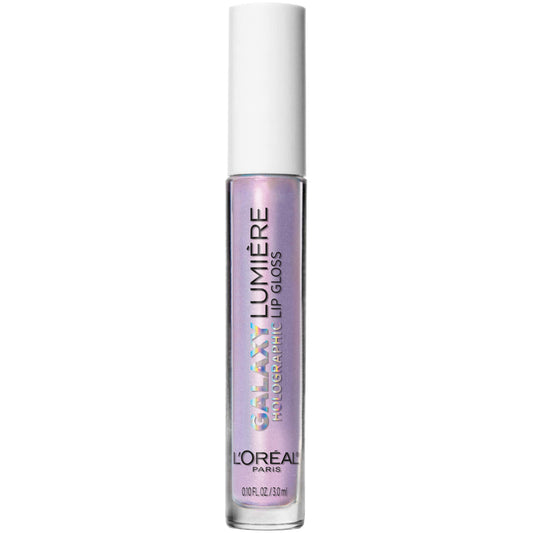 L'Oreal Paris Makeup Infallible Galaxy Lumiere Holographic Lip Gloss, Loaded with Iridescent Pearls, Wear Alone or as a Topper to your Favorite