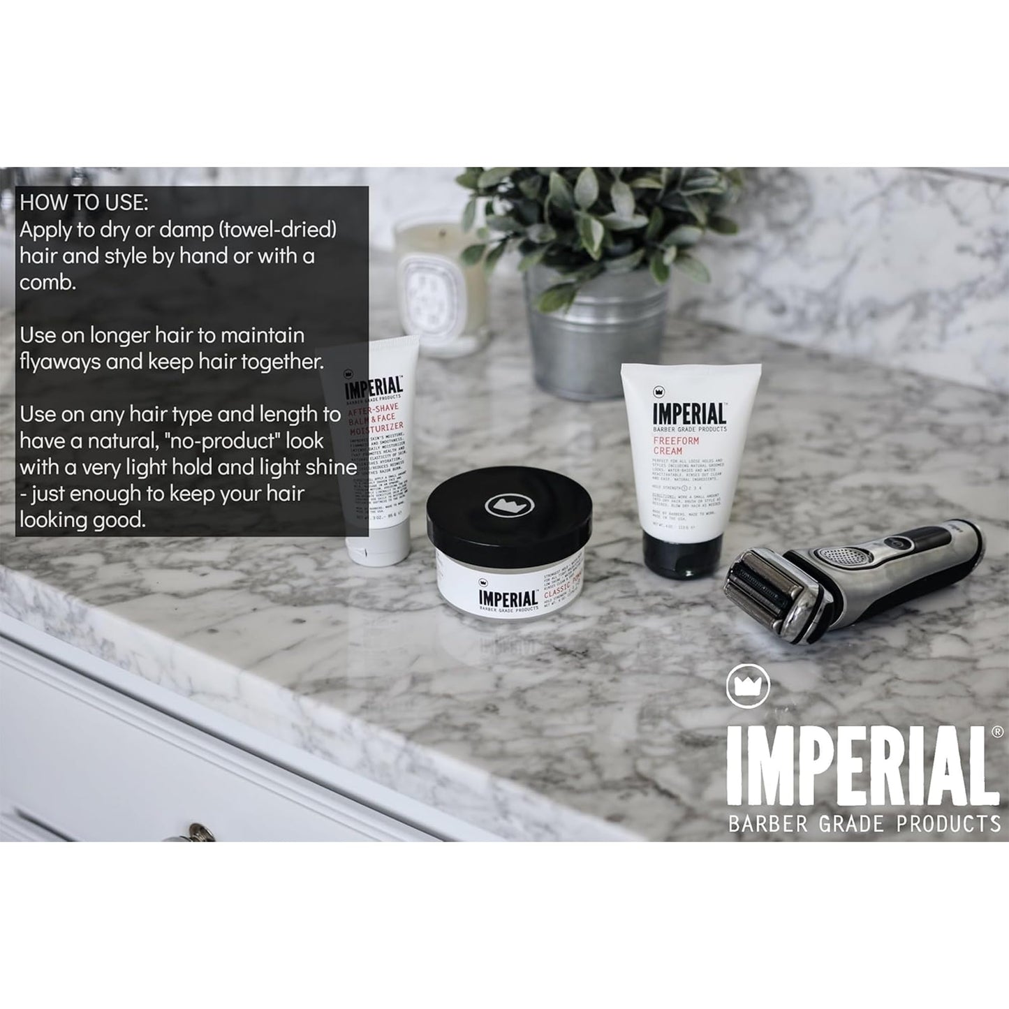 Imperial Barber Grade Products | FreeForm Cream, 4 oz | Light Hold | No Shine | Water-Based | Easy to Wash Out | For Loose Holds and Styles | Natural Beauty & Personal Care Imperial Barber Grade Products