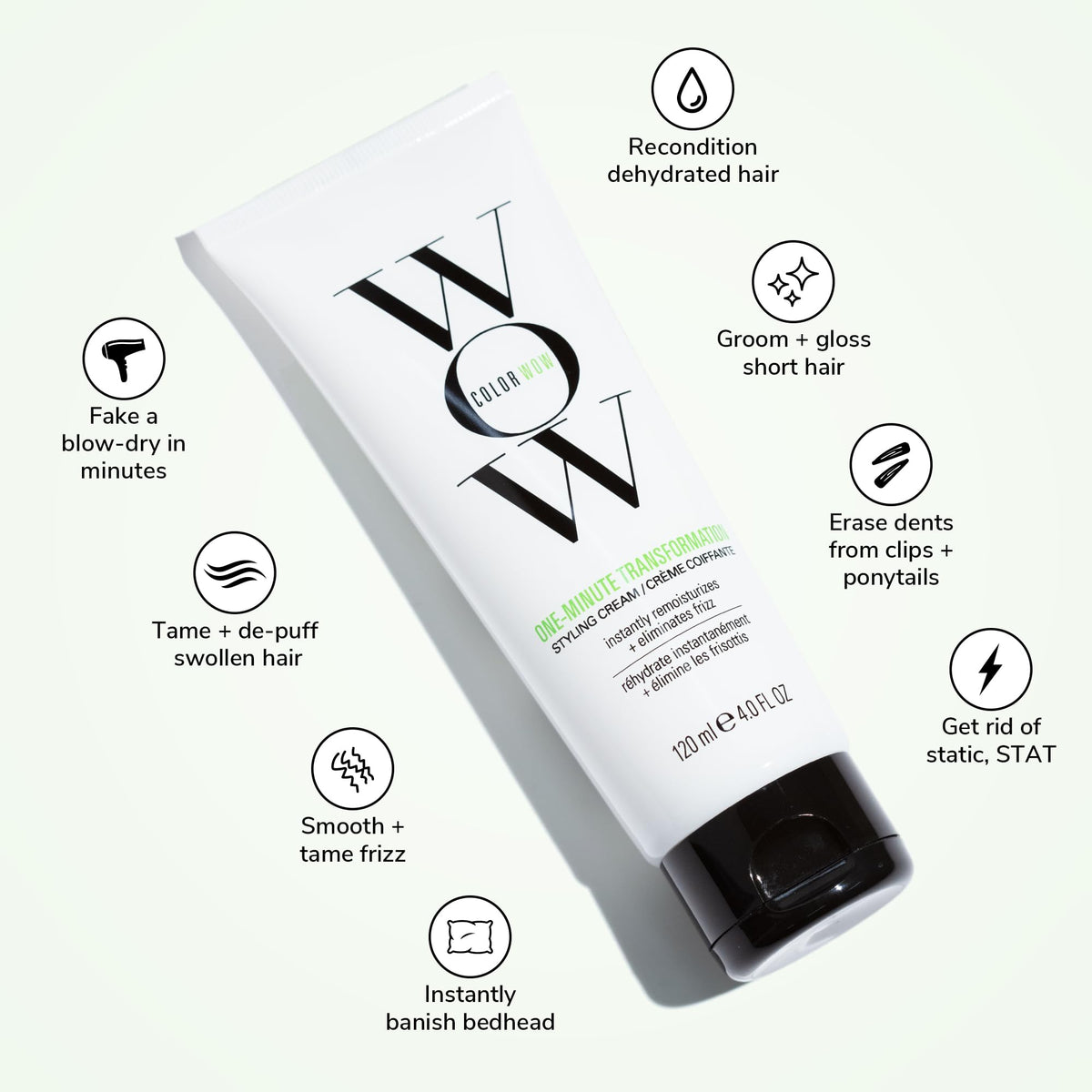 COLOR WOW One Minute Transformation - Instant frizz fix| Nourishing styling cream smooths, tames + defrizzes on the spot, Avocado oil + Omega 3’s Beauty & Personal Care COLOR WOW