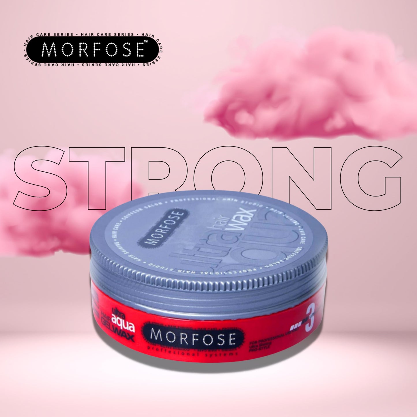 Morfose Ultra Aqua Hair Gel Wax with Shiny and Strong Flexible 3 Hold, Manage Flyaways, Braids, and Curls, Hair Styling for Women and Men, Strawberry Beauty & Personal Care Morfose