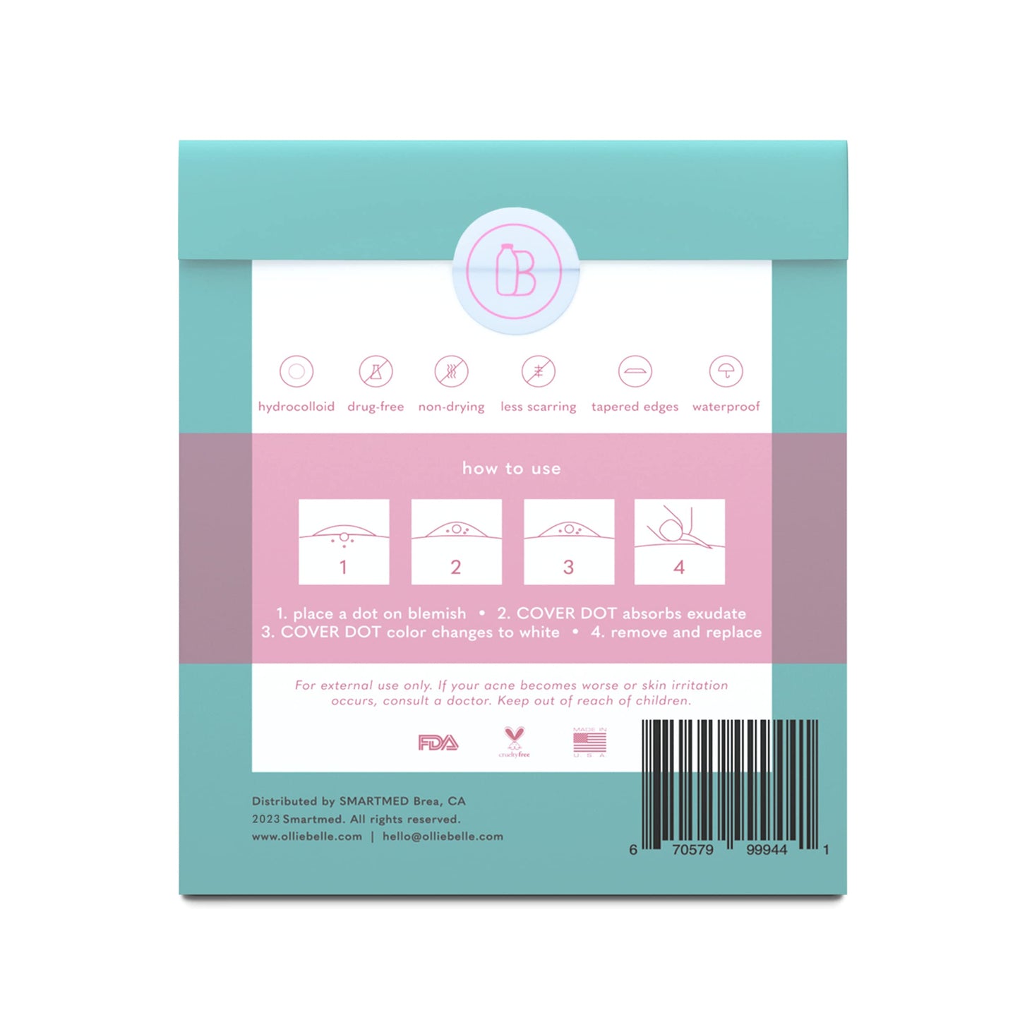 Cover Dot Acne Care (24 dots) Skin Blemish Treatment with Hydrocolloid | Oil and Pimple Absorbing | Latex-Free Beauty & Personal Care SMARTMED