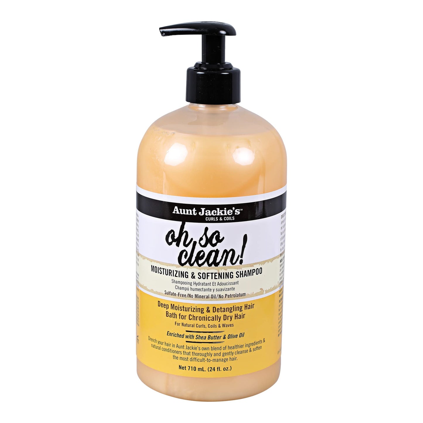 Aunt Jackie's Curls and Coils Oh So Clean, Large 24oz Family Sized Pump, Deep Moisturizing and Softening Hair Shampoo for Natural Curls, Coils Beauty & Personal Care Aunt Jackie's