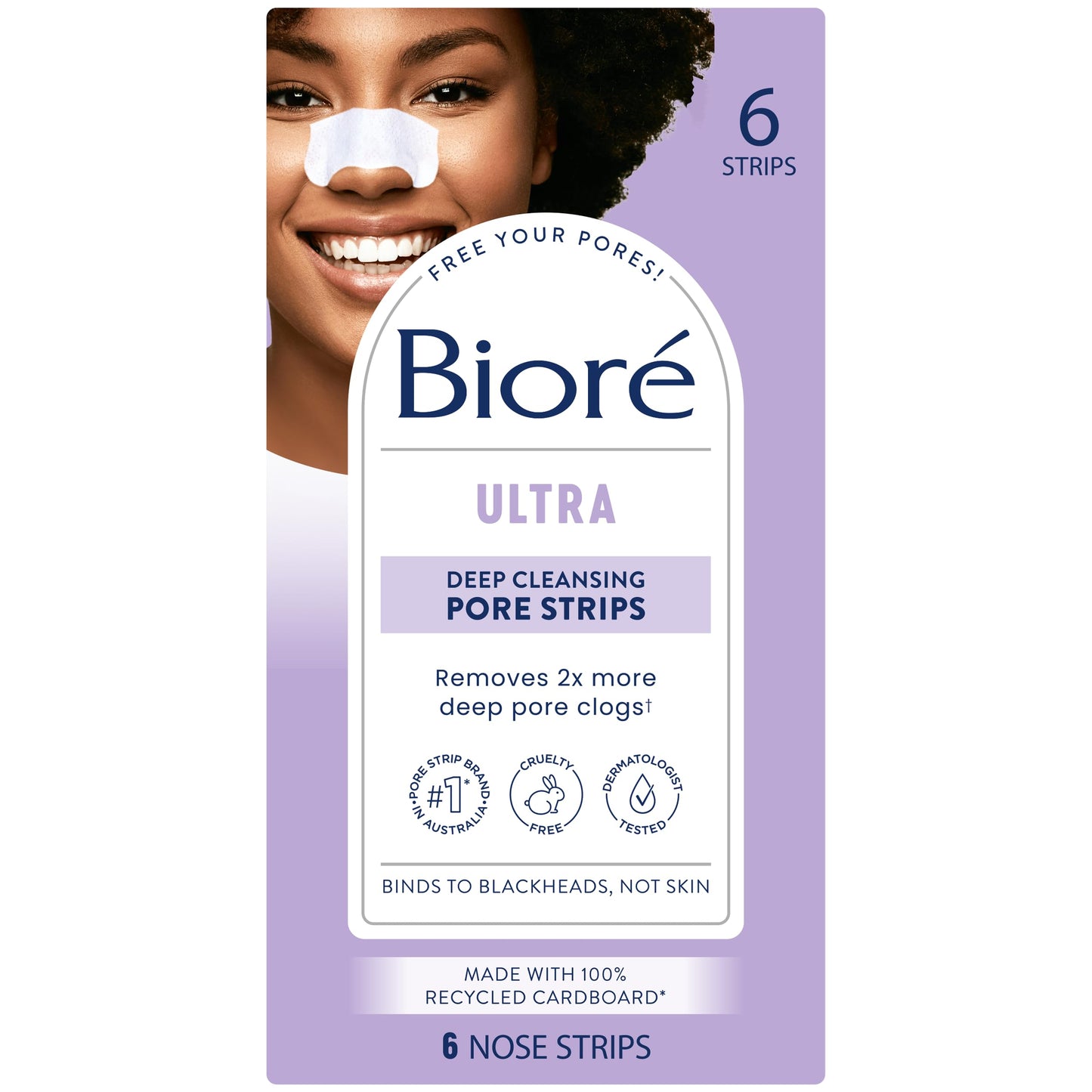 Bioré Witch Hazel Ultra Cleansing Pore Strips, Nose Strips, Clears Pores up to 2x More than Original Pore Strips, 6 Ct, features C-Bond Technology Beauty & Personal Care Bioré