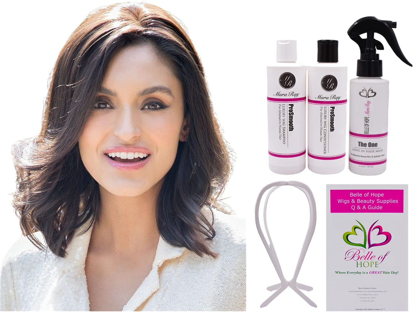 EASY VOLUME LUXURY NET Topper by Fair Fashion, 6PC Bundle: Human Hair Topper, 4oz Mara Ray ProSmooth Shampoo and Conditioner, The One Detangler, Wig Beauty & Personal Care Belle of Hope Mara Ray