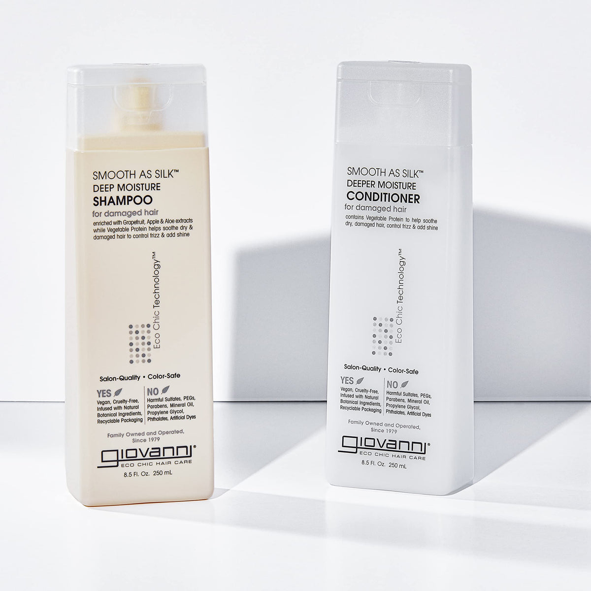 GIOVANNI HAIR CARE PRODUCTS Giovanni Smooth as Silk Deeper Moisture Shampoo & Conditioner Set, 24 Oz. Calms Frizz, Detangles, Wash & Go, Co Wash, No Beauty & Personal Care GIOVANNI