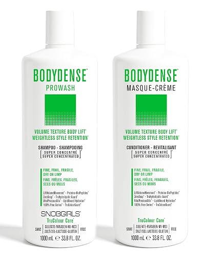 SNOBGIRLS BODYDENSE Plumping, Hydrating Volumizing Shampoo & Conditioner for Fine Hair Volume Texture Body Lift Beauty & Personal Care SNOB GIRLS