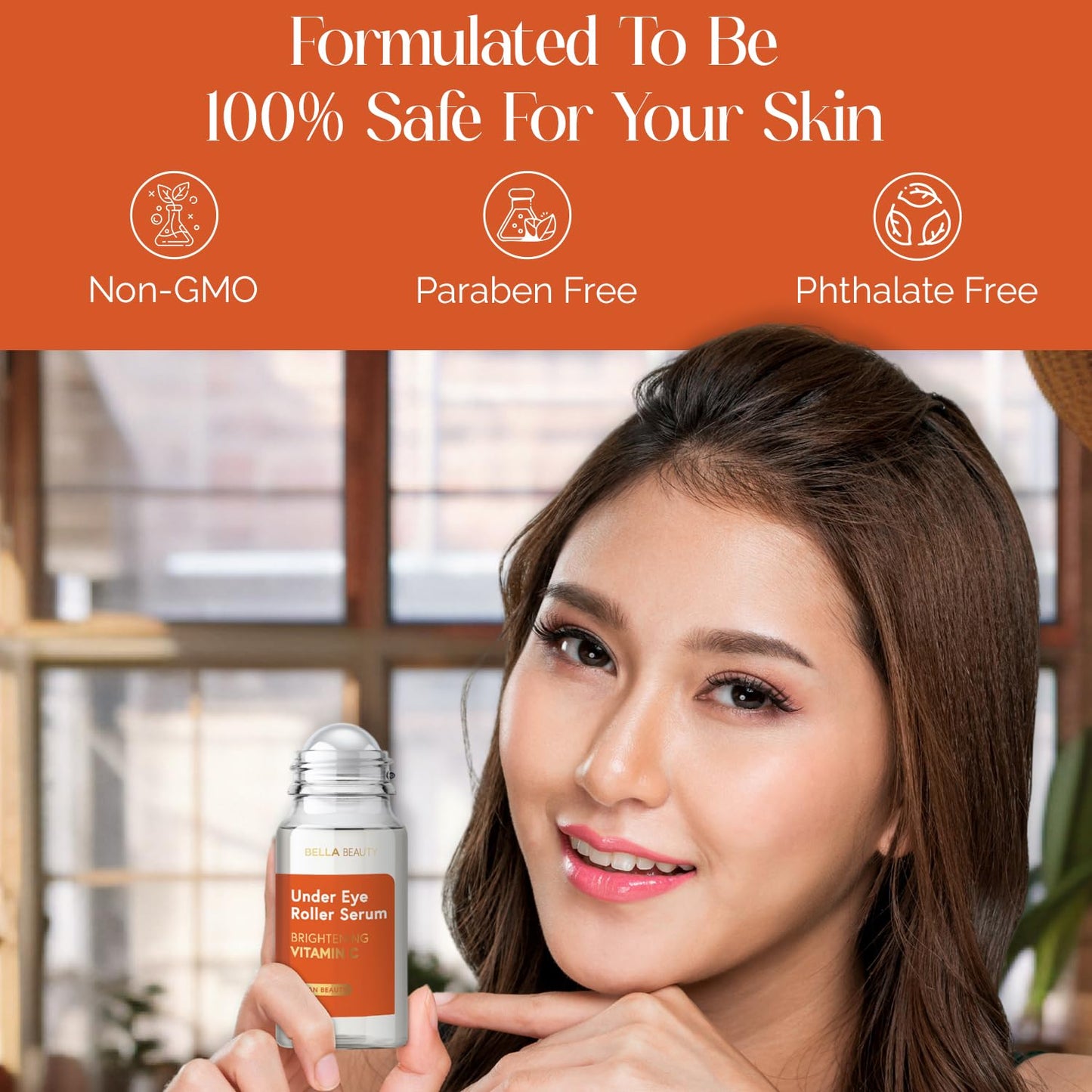 Bella Beauty Vitamin C Under Eye Roller Serum - Dermatologist Tested, Anti Aging, Korean Skin Care - Helps Minimize Dark Circles, Puffiness, Fine Beauty & Personal Care Bella Beauty