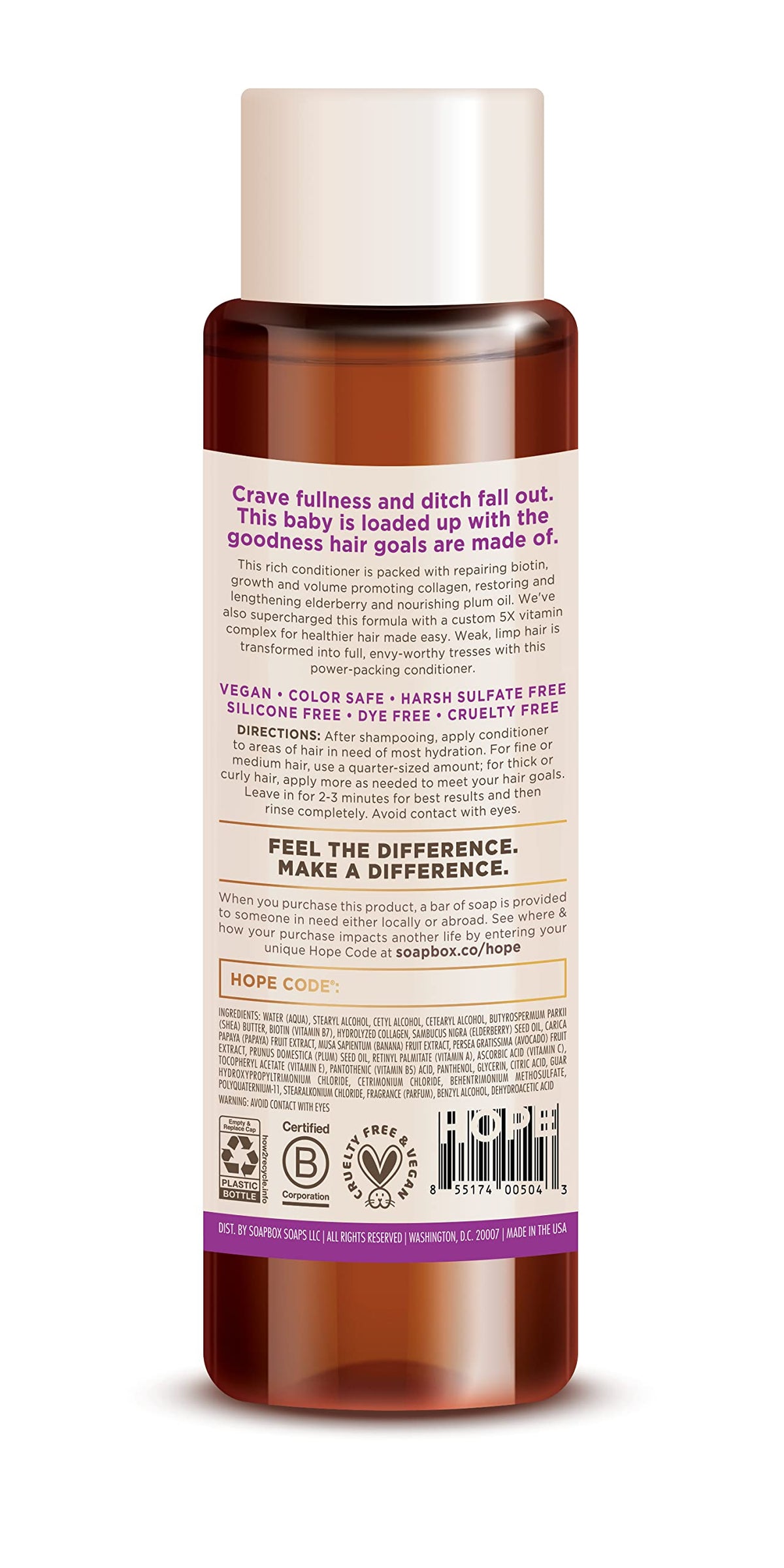 Soapbox Soap Conditioner, Volumizing Conditioner with Biotin and Superfruit Blend, 16oz - Elderberry and Plum Oil for Healthy-Men & Women's Restoring Beauty & Personal Care Soapbox