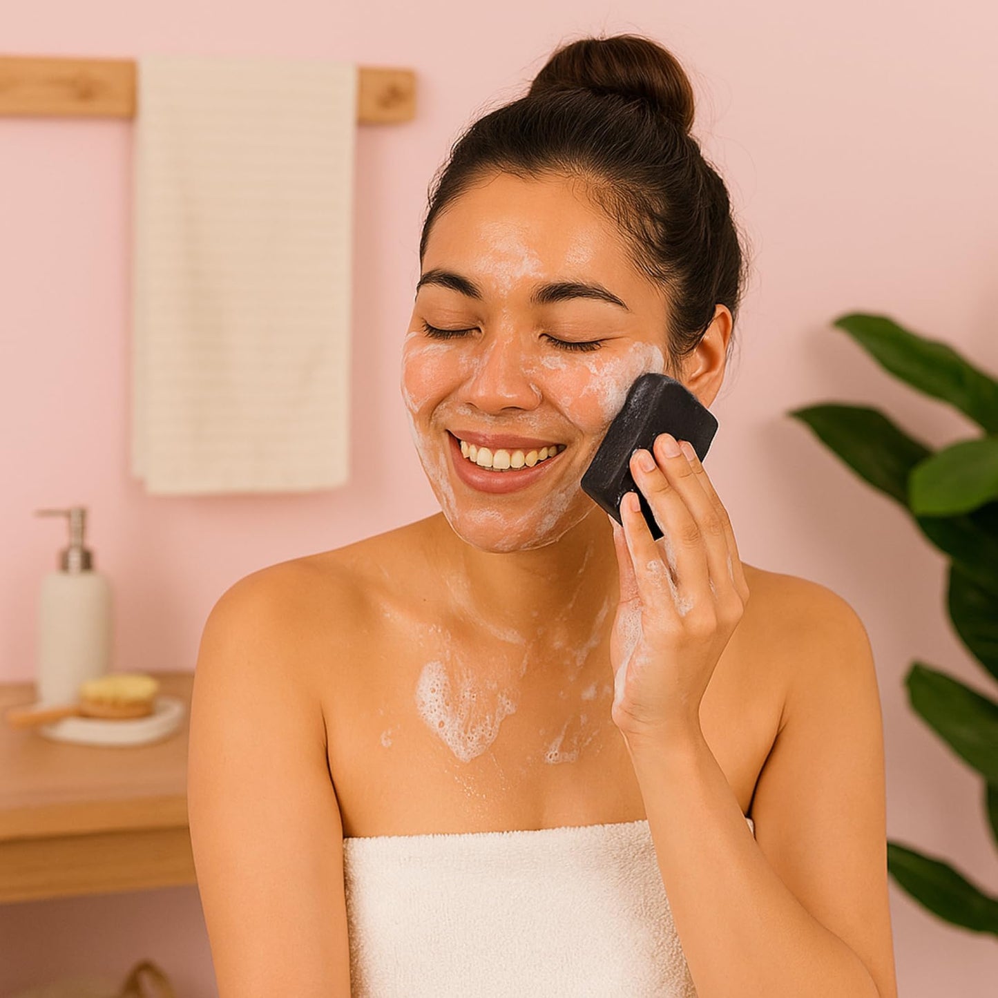 Relumins Black Soap with Plant-Based Extracts - 120g Face & Body Bar for All Skin Types - Gently Helps Improve the Appearance of Uneven Skin Tone Beauty & Personal Care Relumins