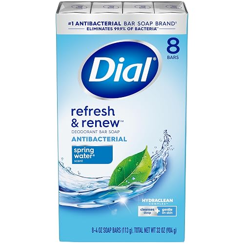 Dial Antibacterial Bar Soap, Refresh & Renew, Spring Water, 4 Oz, 8 Bars Beauty & Personal Care Dial