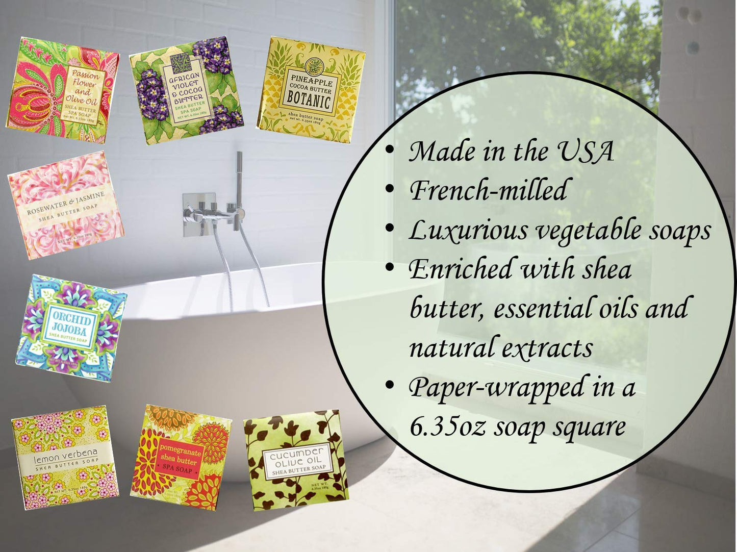 Greenwich Bay Cleansing Spa Soap, Shea Butter, and Cocoa Butter. Blended with Loofah and Apricot Seed, No Parabens, No Sulfates 6.35 Ounce (3 Pack) Beauty & Personal Care Greenwich Bay