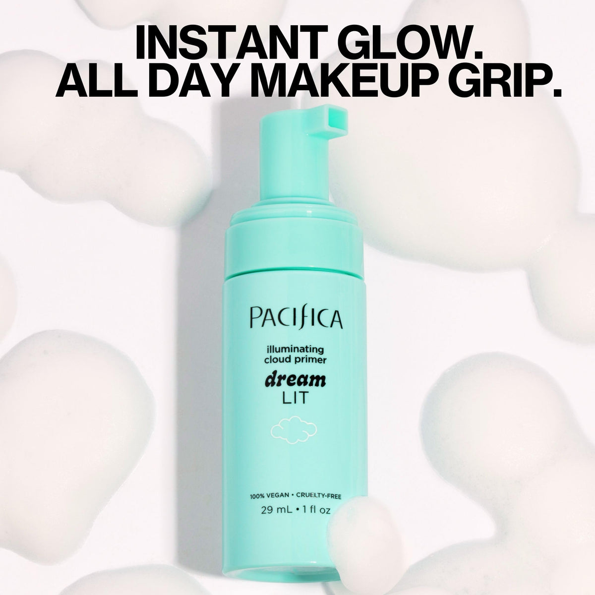 Pacifica Dreamlit Illuminating Foaming Primer with Vitamin C & Hyaluronic Acid - Hydrating Brightening Face Makeup Base for Glowing, Long-Lasting