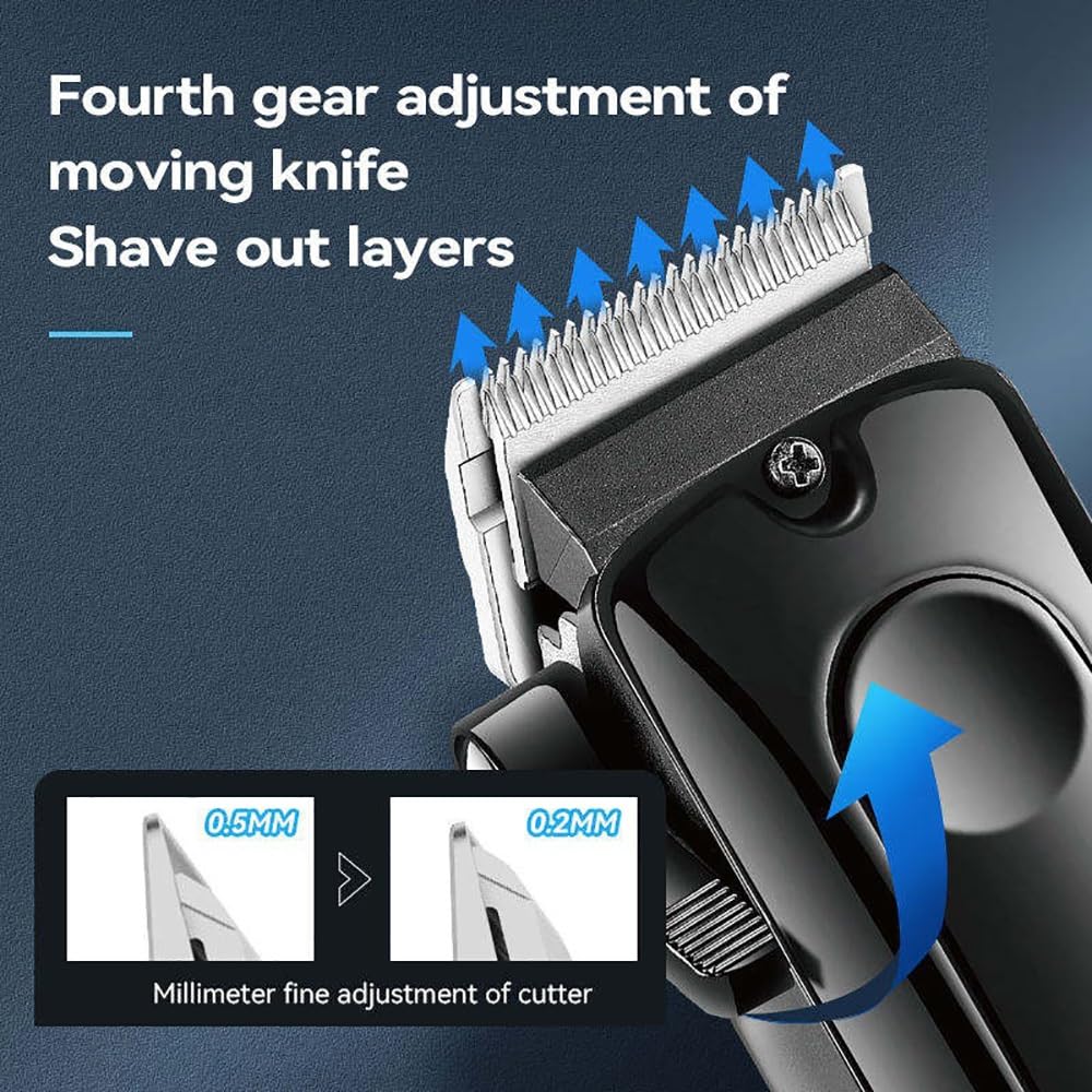 GLESVOWIO Pro Hair Clipper Rechargeable Trimmer for Men Cordless Professional Beard Electric Cutting Machine Two Motor Speed Beauty and Personal Care GLESVOWIO