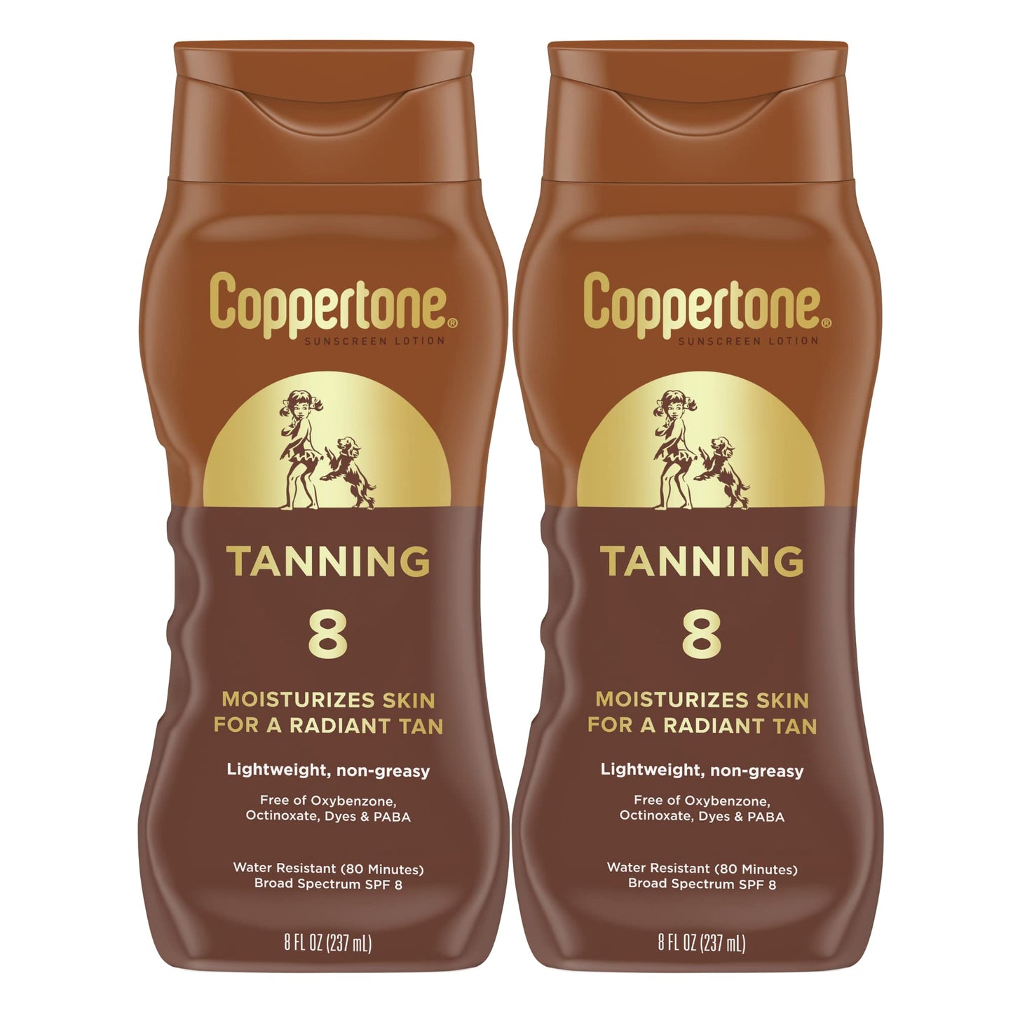 Coppertone Sunscreen Tanning Lotion SPF 8, Lightweight and Non Greasy Sunscreen, Water Resistant, Oxybenzone Free, Sun Tan Lotion Moisturizes Skin Beauty & Personal Care Coppertone