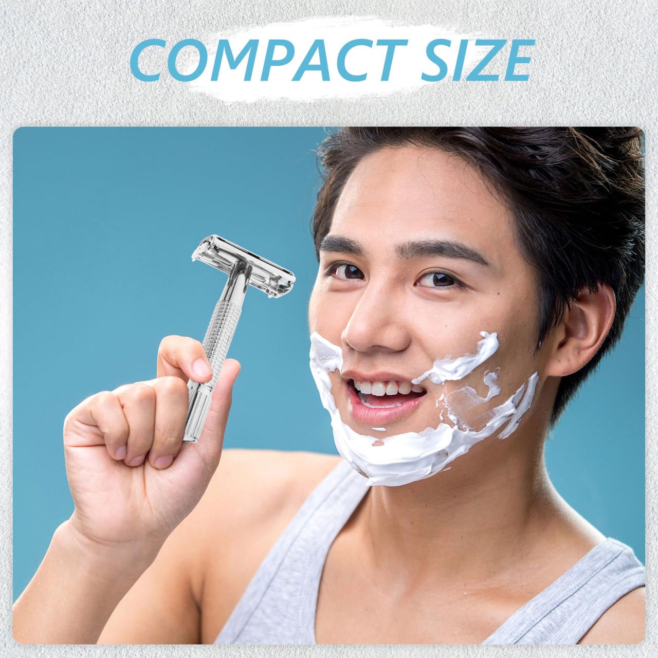 Artibetter Manual Beard Shaver Safety Razor with Long Handle Butterfly Open Razor for Men Face for Beard Trimming Shaving and Daily Grooming Silver Beauty and Personal Care ARTIBETTER