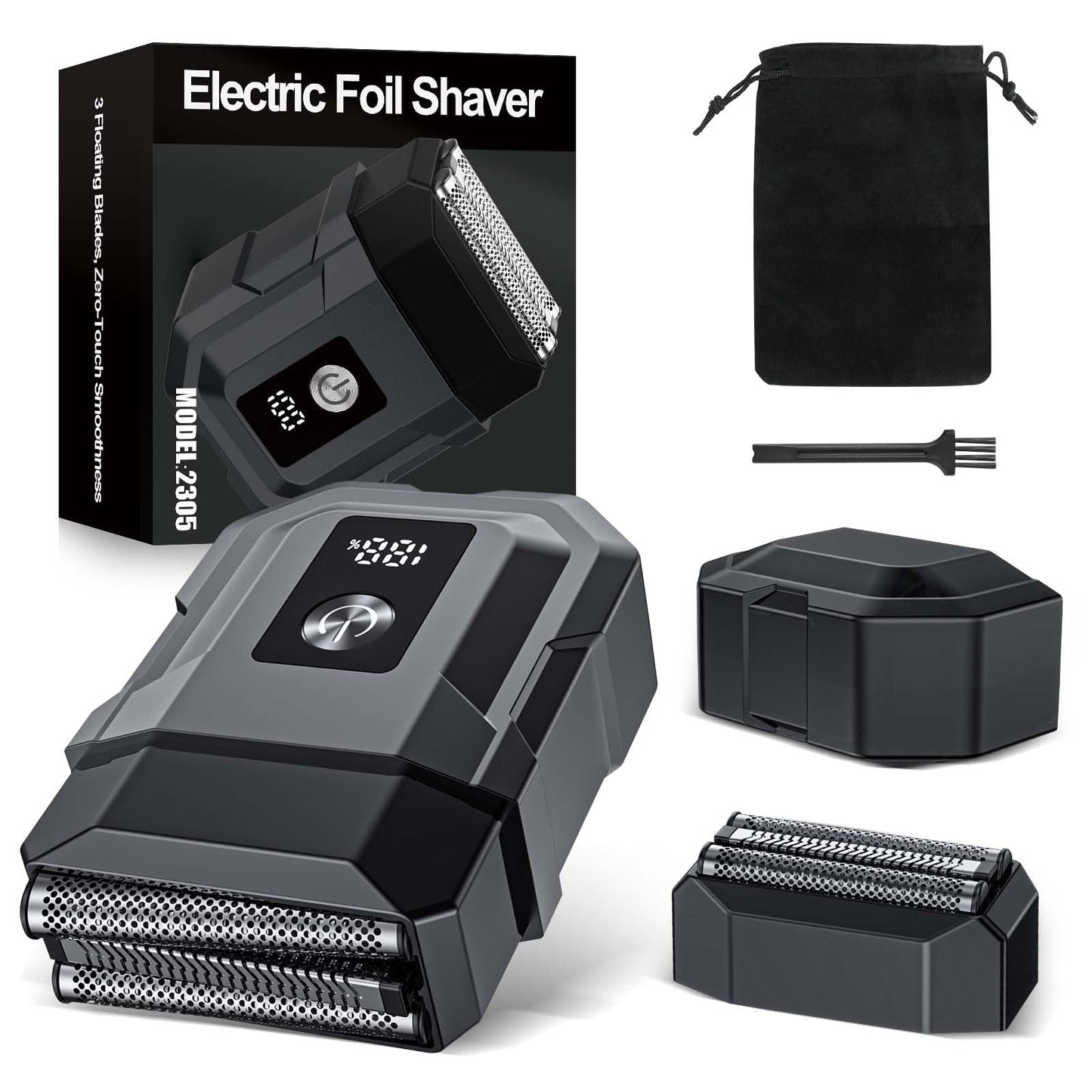 Electric Razor for Men - Foil Shaver for Smooth Shaving, Extra 1 Shaving Head Gift,3 Floating Blade, Supports Wireless and Wired, Mens Razors Beauty and Personal Care HTOFFJ