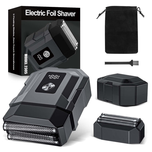 Electric Razor for Men - Foil Shaver for Smooth Shaving, Extra 1 Shaving Head Gift,3 Floating Blade, Supports Wireless and Wired, Mens Razors Beauty and Personal Care HTOFFJ