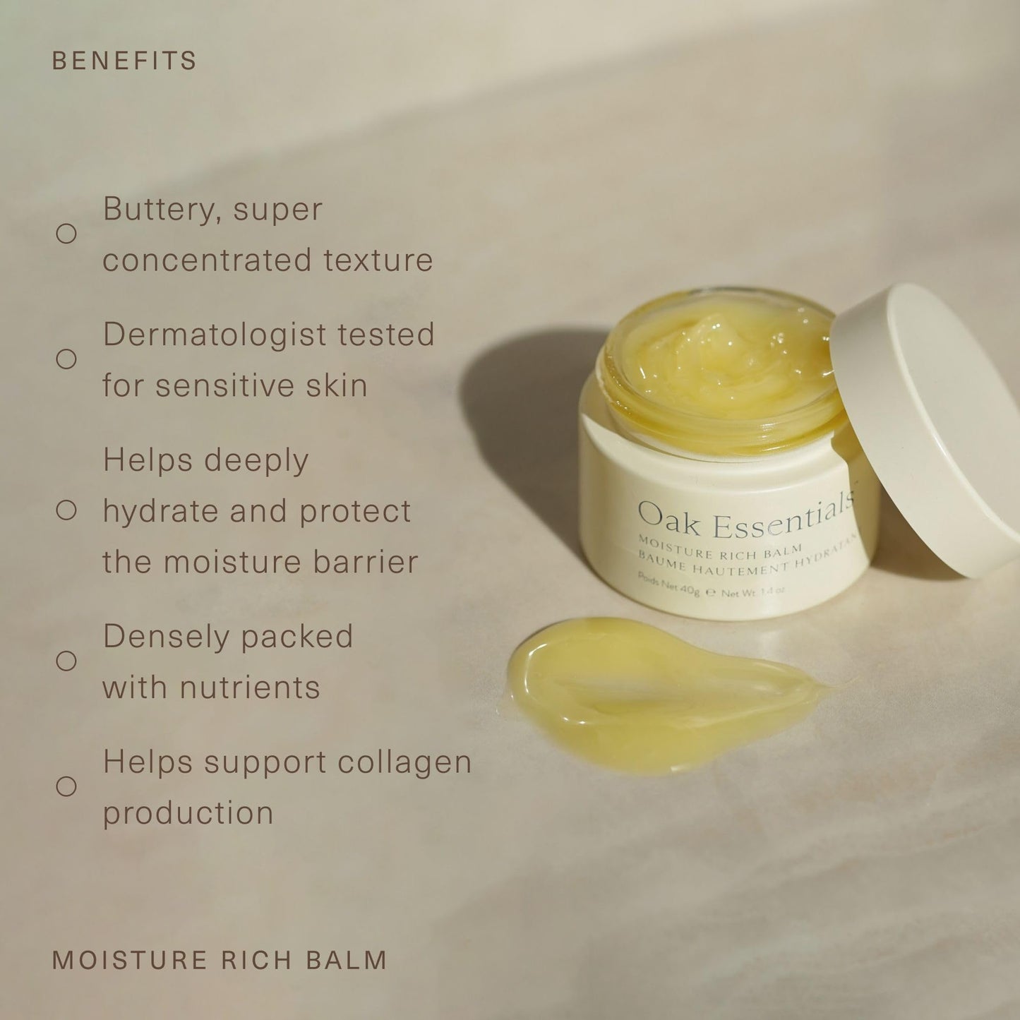 Oak Essentials Moisture Rich Face Balm, Hydrating Balm-to-Oil Face Moisturizer with Sea Buckthorn and Coconut Oils, Nourishing Skincare for Dry Skin Beauty & Personal Care Oak Essentials