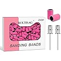 Rolybag Sanding Bands for Nail Drill, 240 Grit Sanding Bands Include 100 Fine Grit Sanding Band and 2 Pcs Mandrel Bit for 3/32" Nail Drill Machine Beauty & Personal Care Rolybag