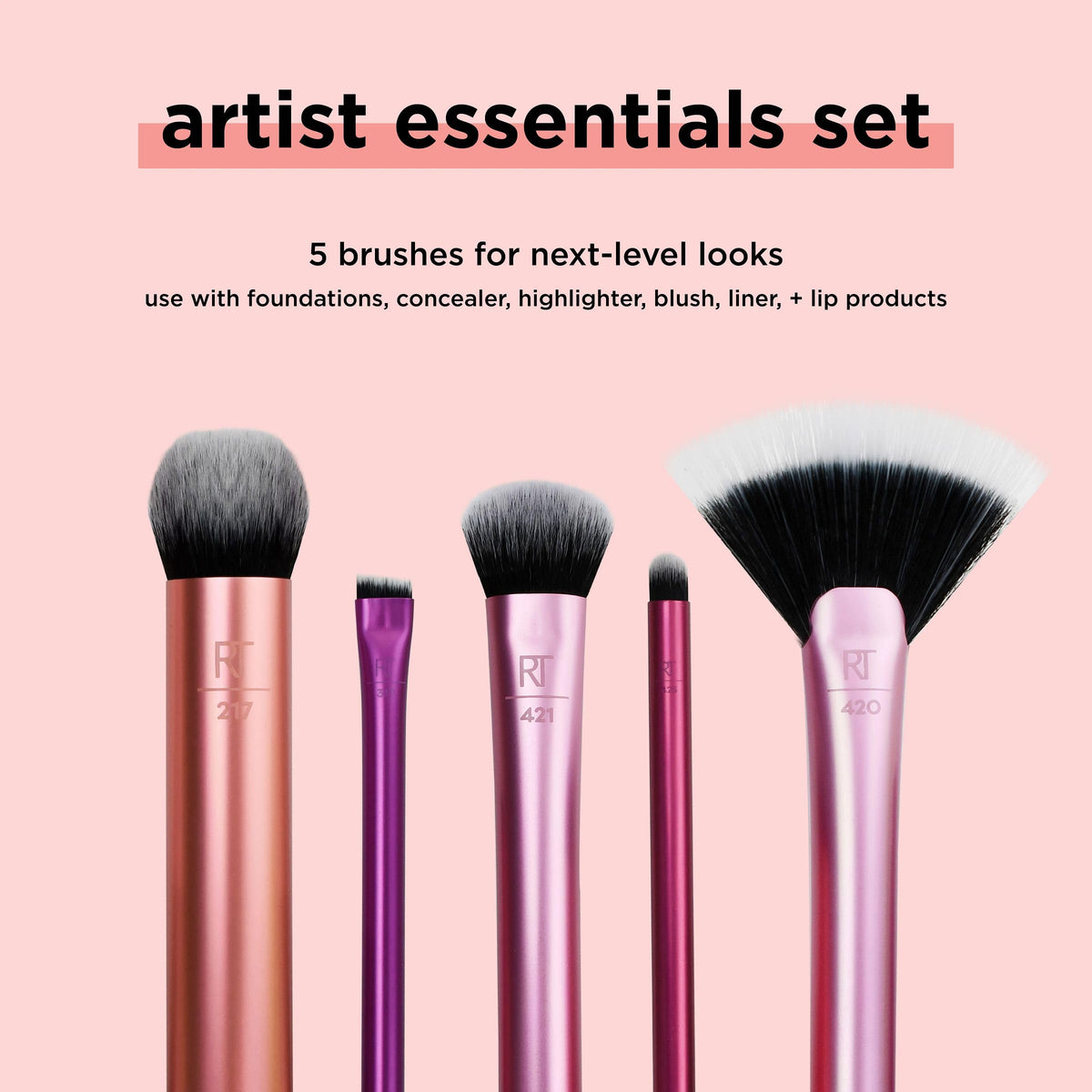 Real Techniques Artist Essentials Makeup Brush Set, Professional Makeup